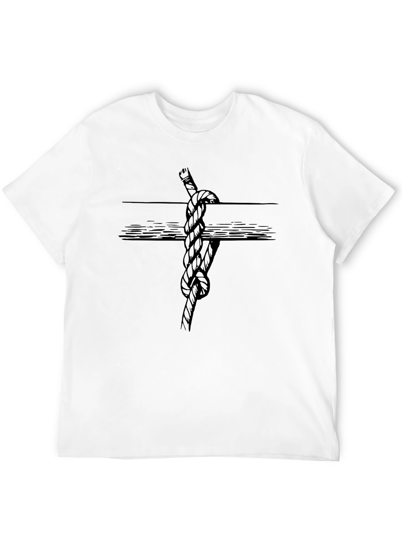 Black Nautical Knot Graphic Tee - Black Cotton Shirt view 12