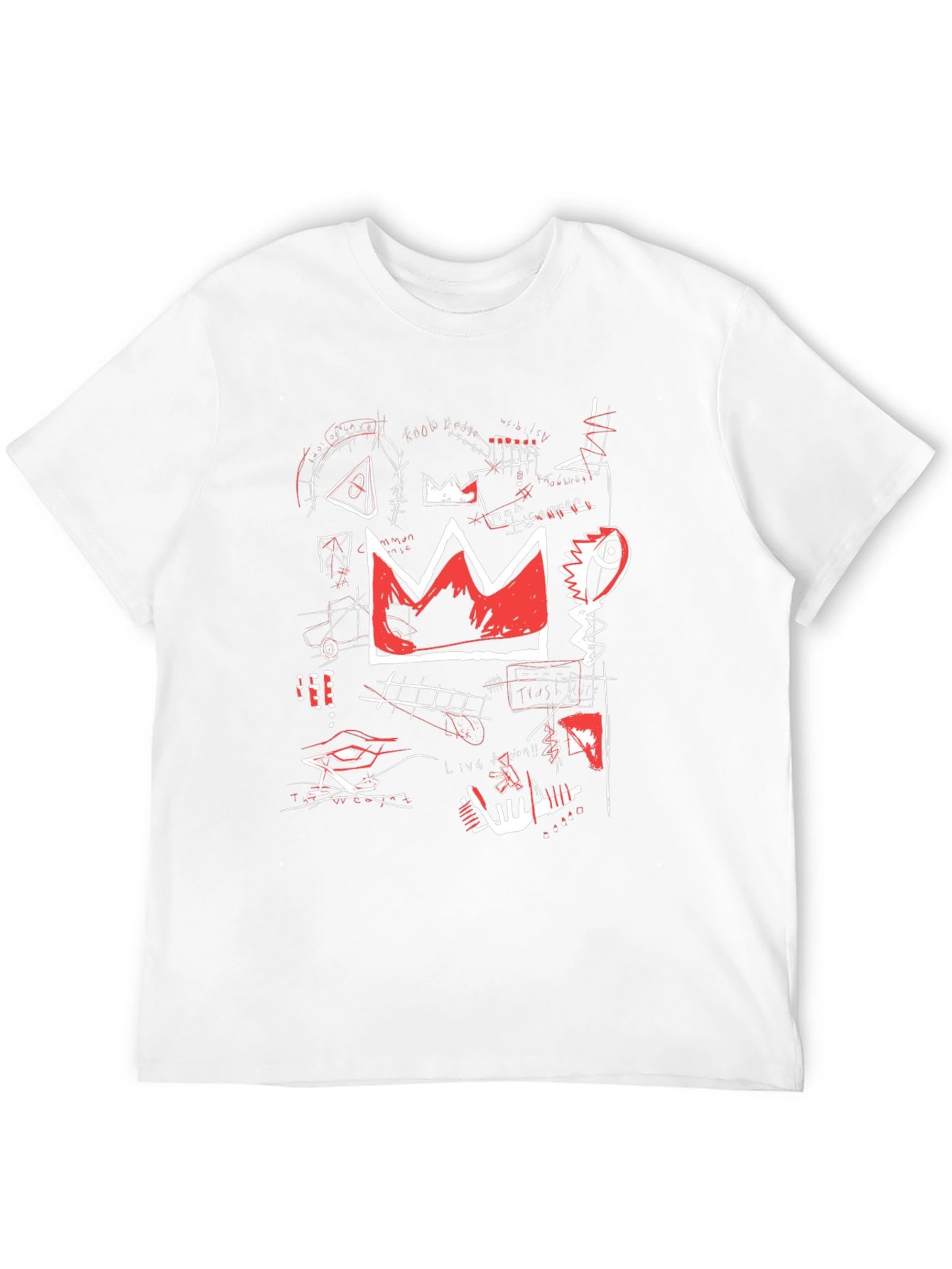 Black Basquiat Inspired Graphic Tee - Crown Design view 12