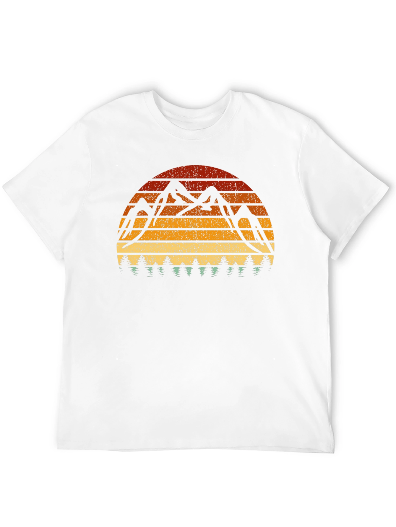 Black Retro Mountain Sunset T-Shirt view 12
