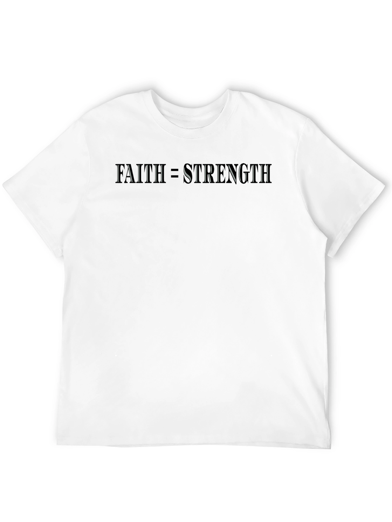 Black Faith Equals Strength Graphic Tee view 12