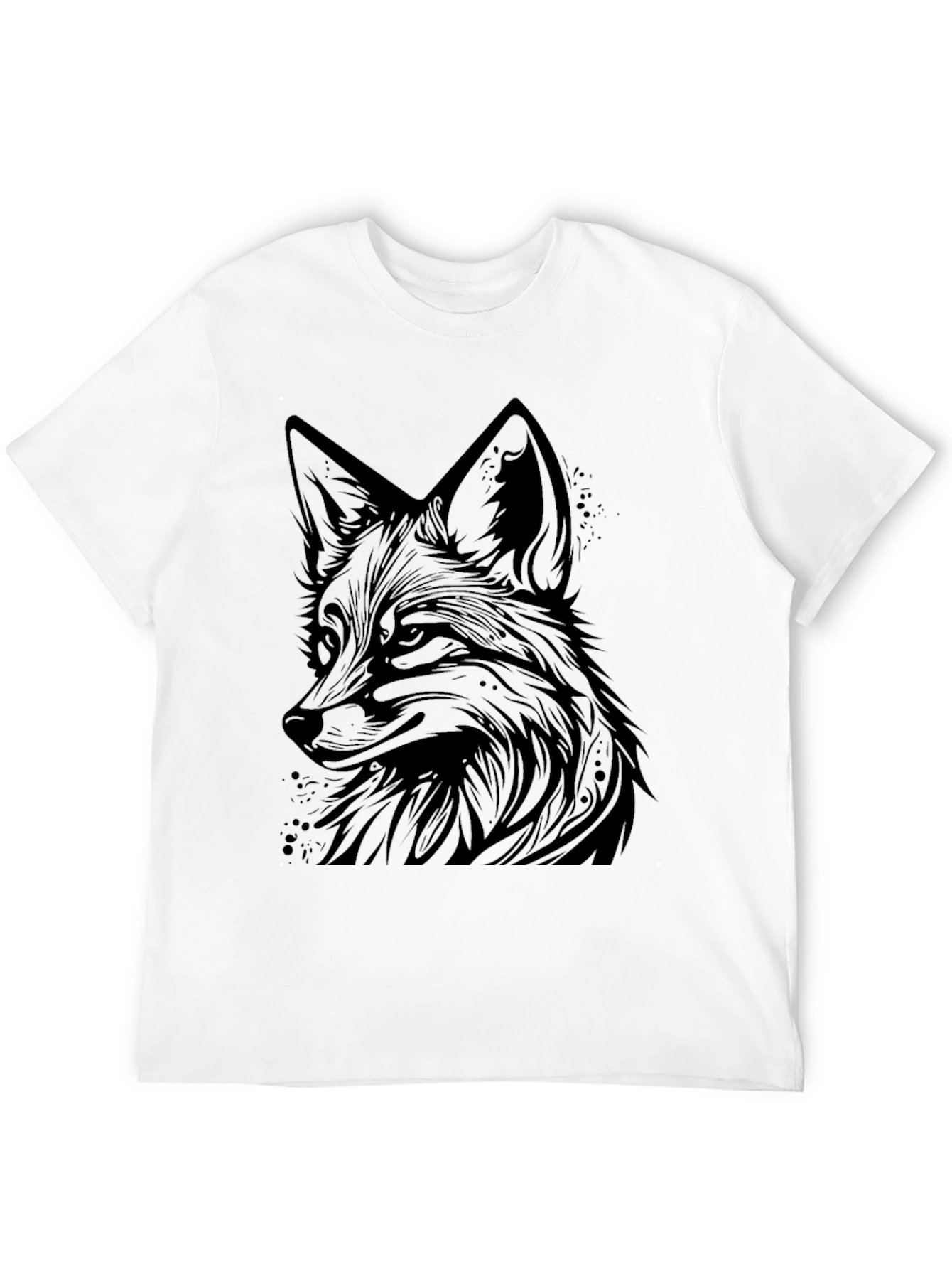 Black Fox Graphic Tee - Modern Animal Print T-Shirt view 12