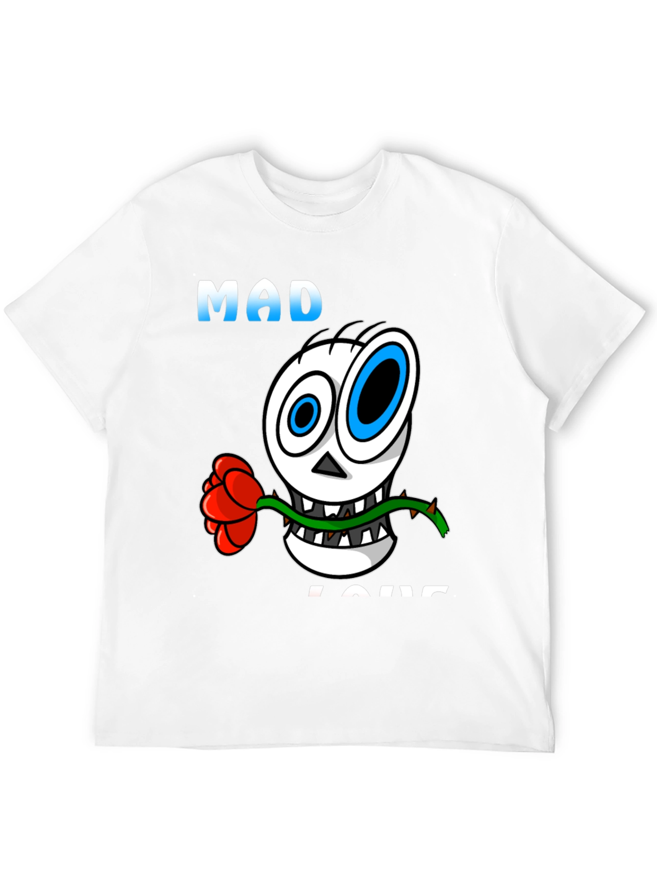 Black Mad Love Skull Graphic Black T-Shirt view 12