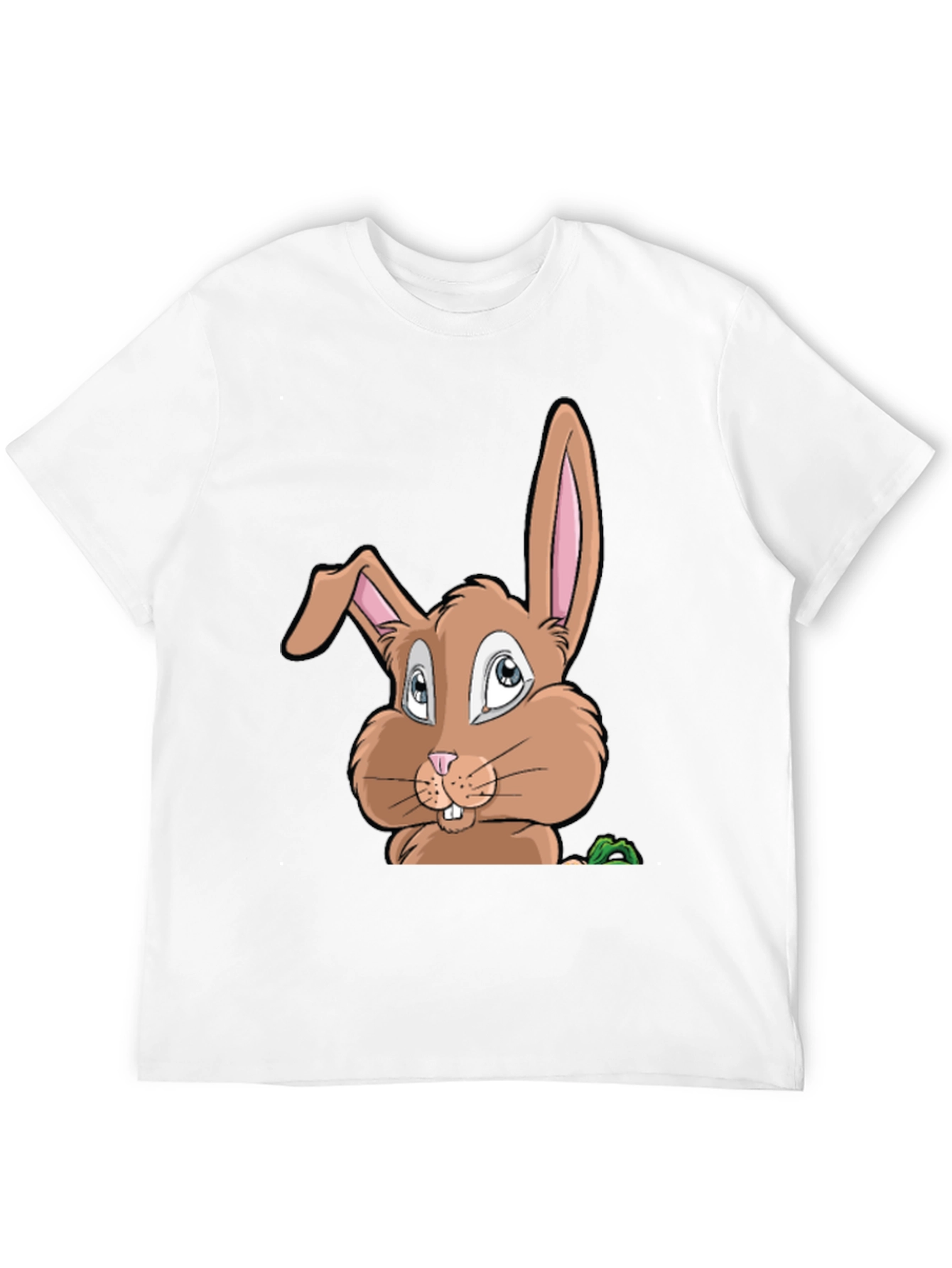 Black Cute Cartoon Bunny Graphic Black T-Shirt view 12