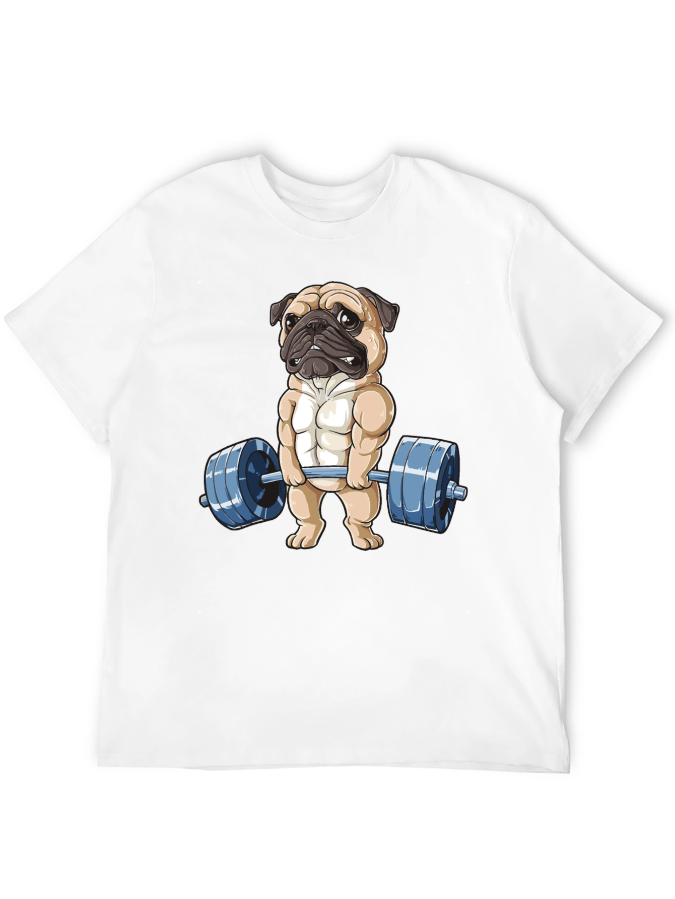 Black Pug Lifter T-Shirt - Black Cotton Fitness Tee view 12