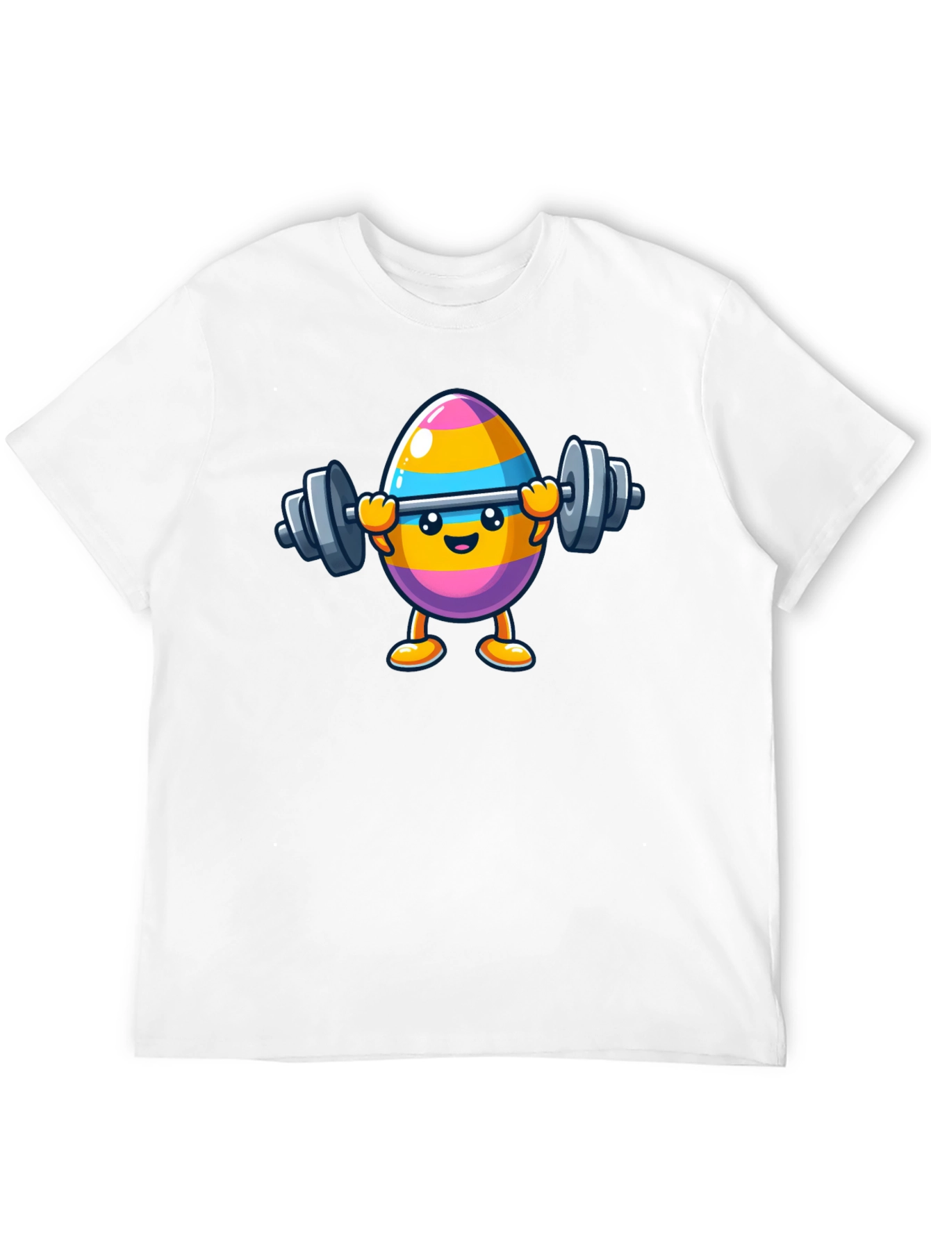 Black Easter Egg Lifting Weights Graphic T-Shirt view 12