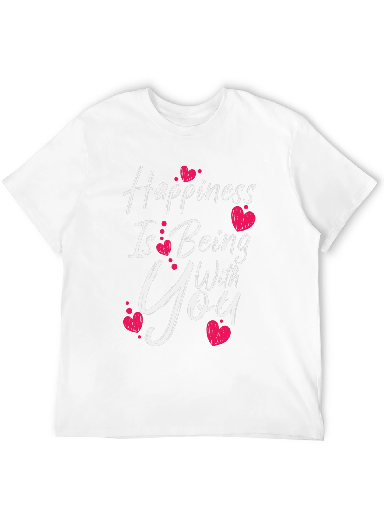 Black Happiness Is Being With You Graphic T-Shirt view 12