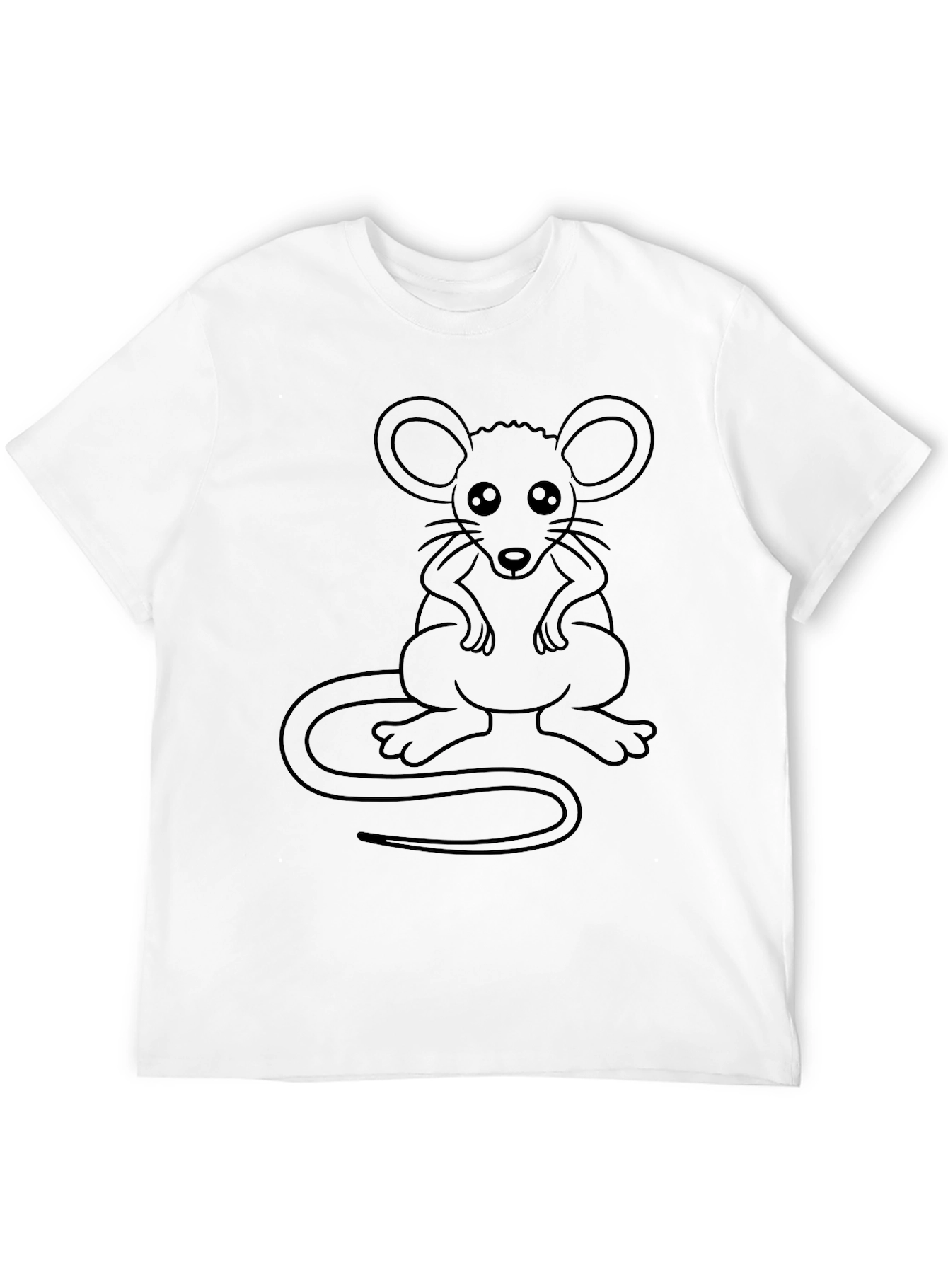 Black Black Graphic Tee - Cute Cartoon Mouse Design view 12