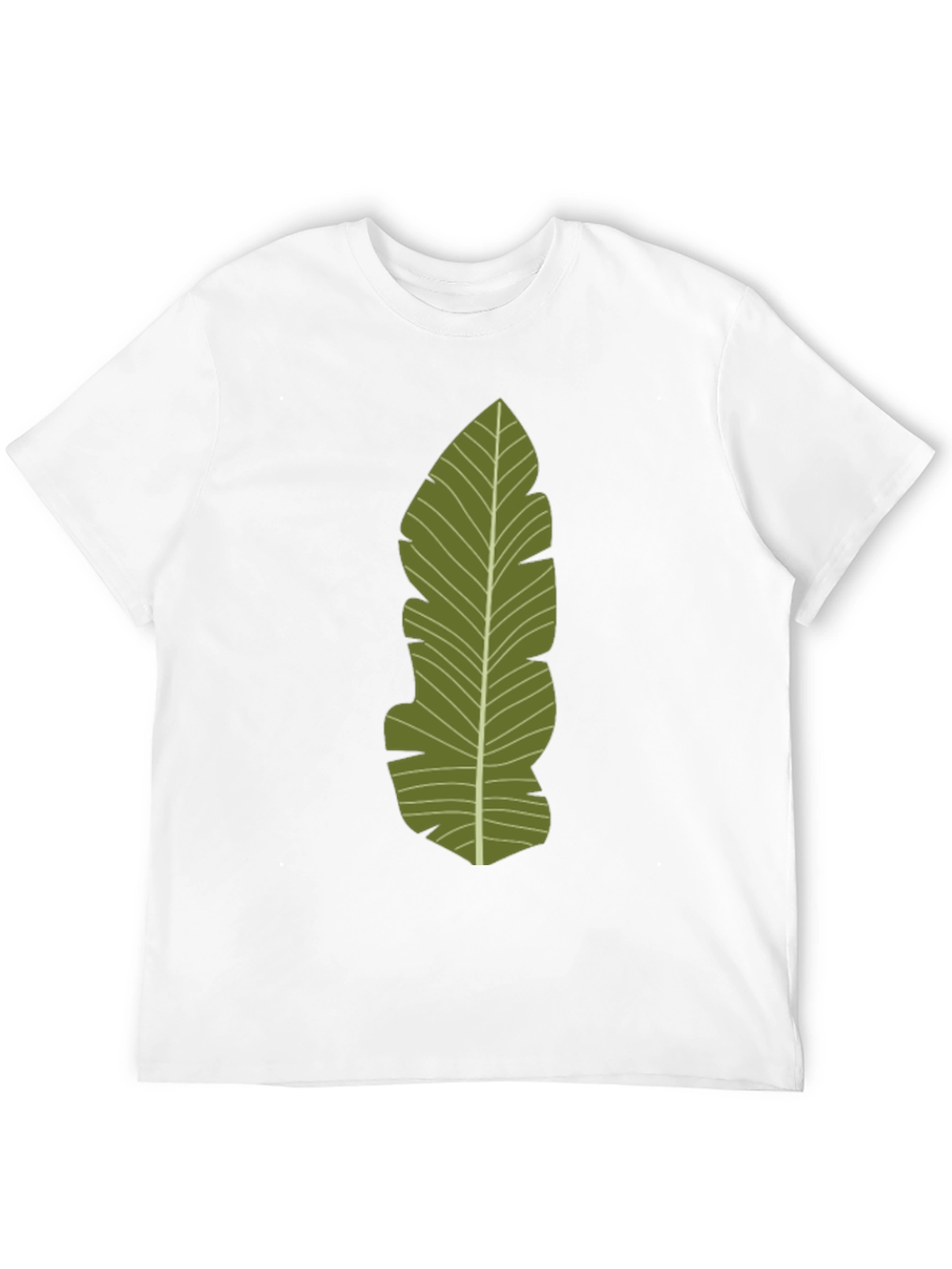 Black Tropical Leaf Print Black T-Shirt view 12