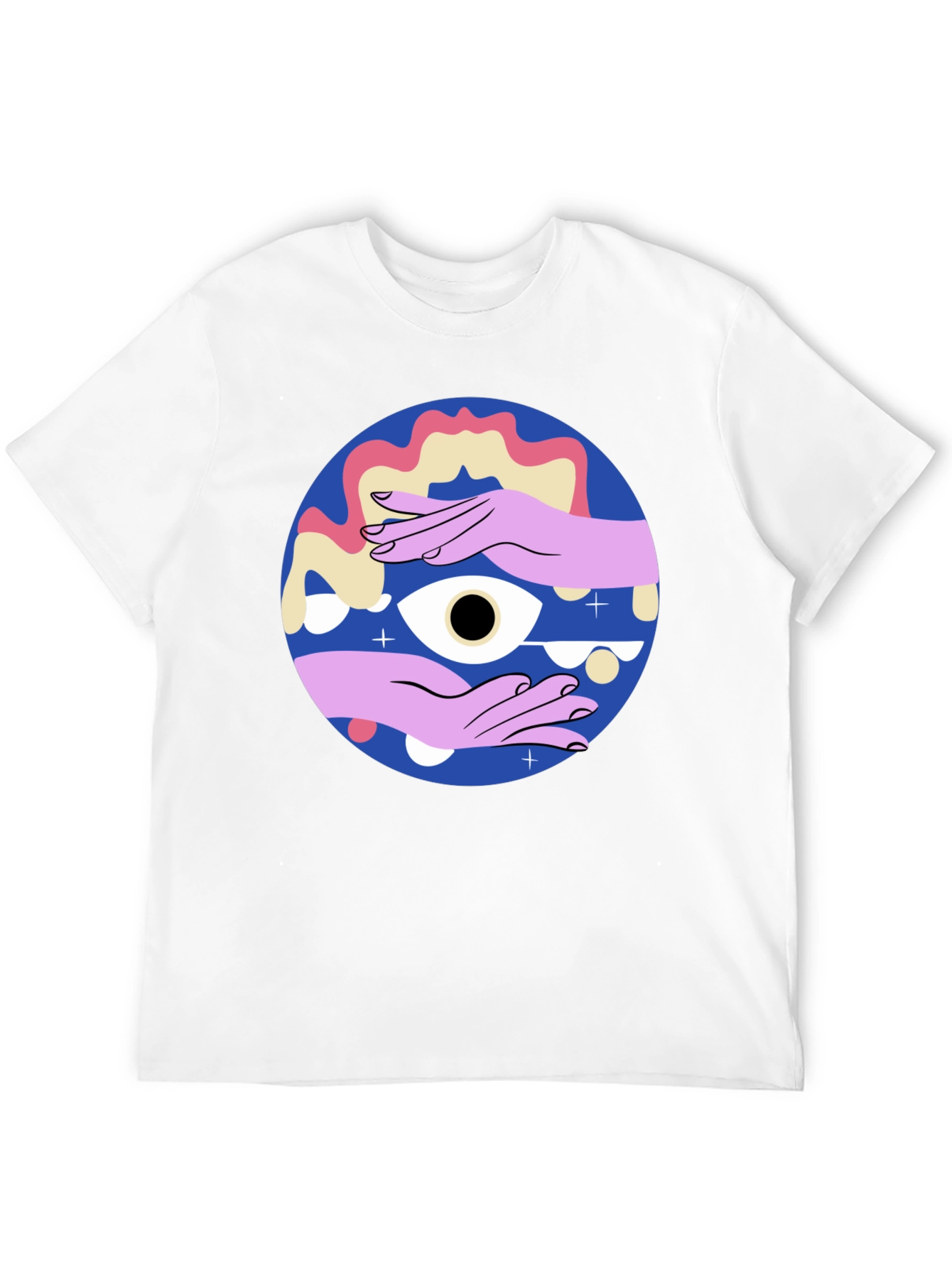 Black Mystic Eye Graphic Tee - Black Cotton Blend view 12