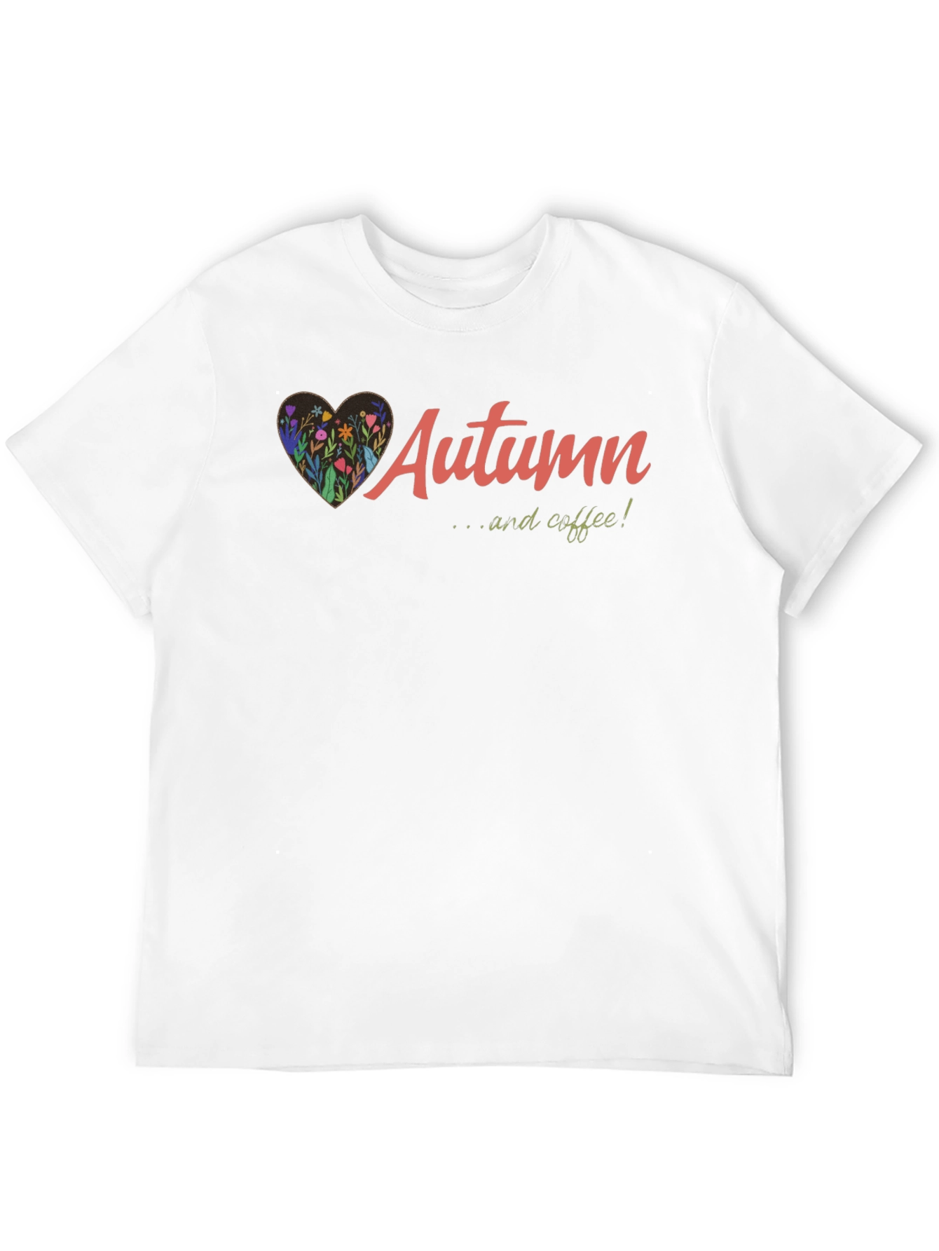 Black Autumn & Coffee Graphic Tee - Soft Black Cotton view 12