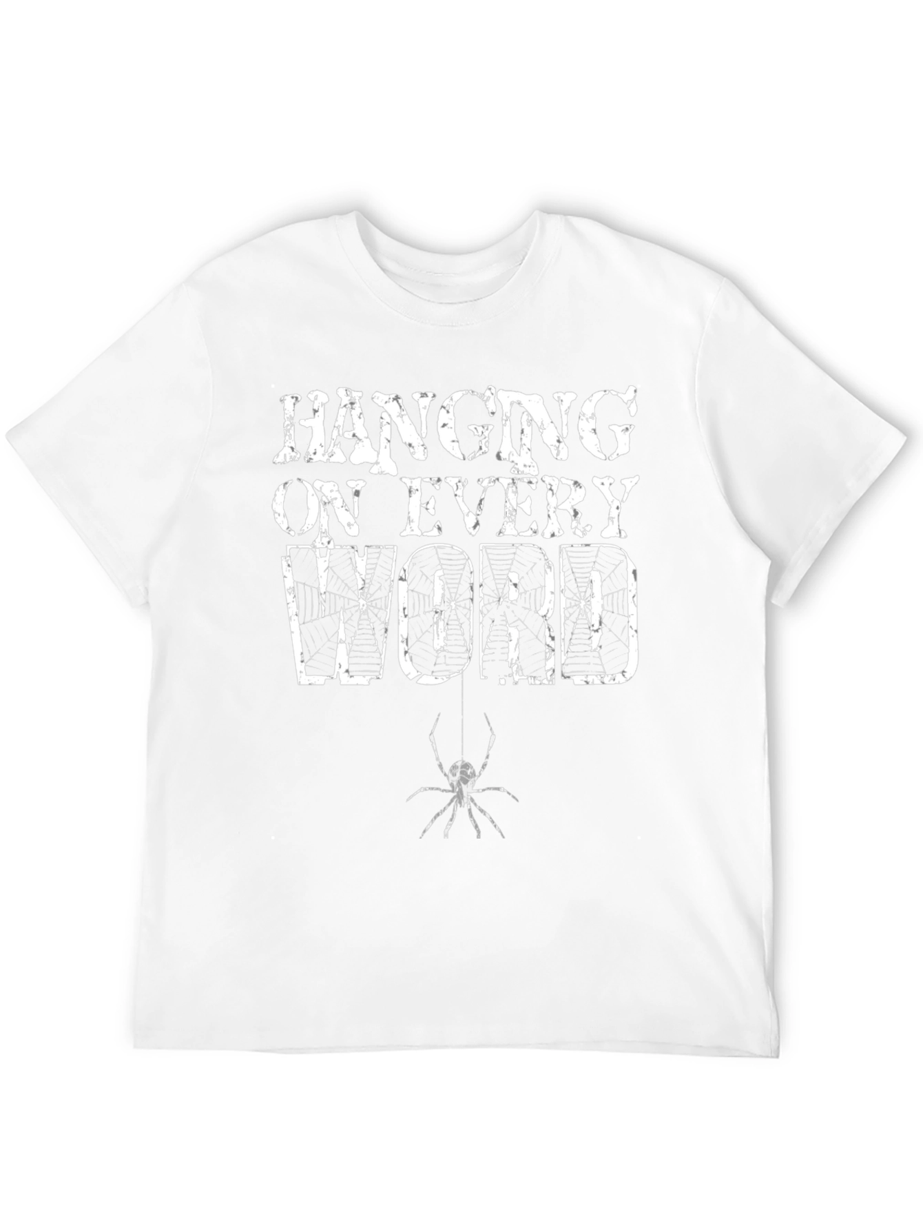 Black Hanging On Every Word Spider Graphic Tee view 12