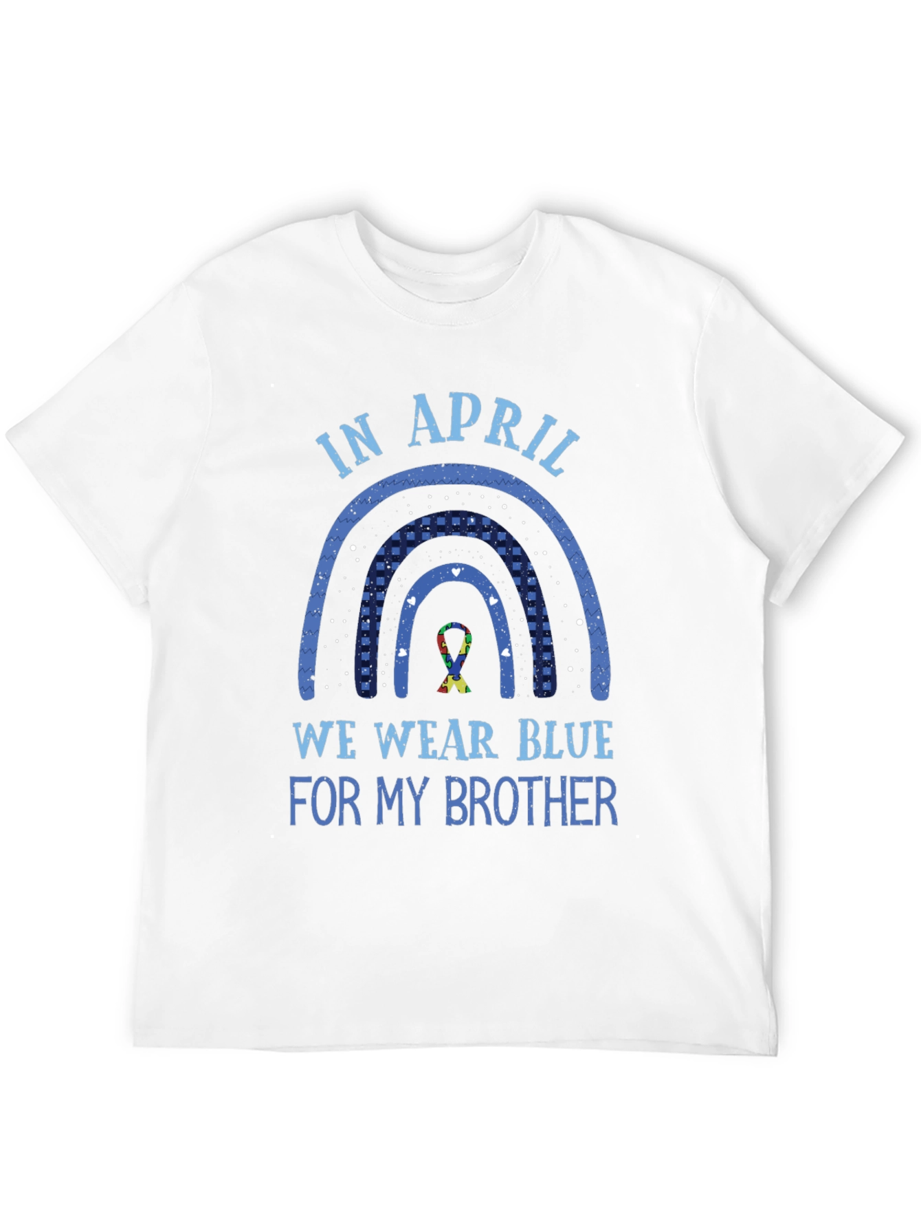Black Autism Awareness Brother T-Shirt - Wear Blue in April view 12