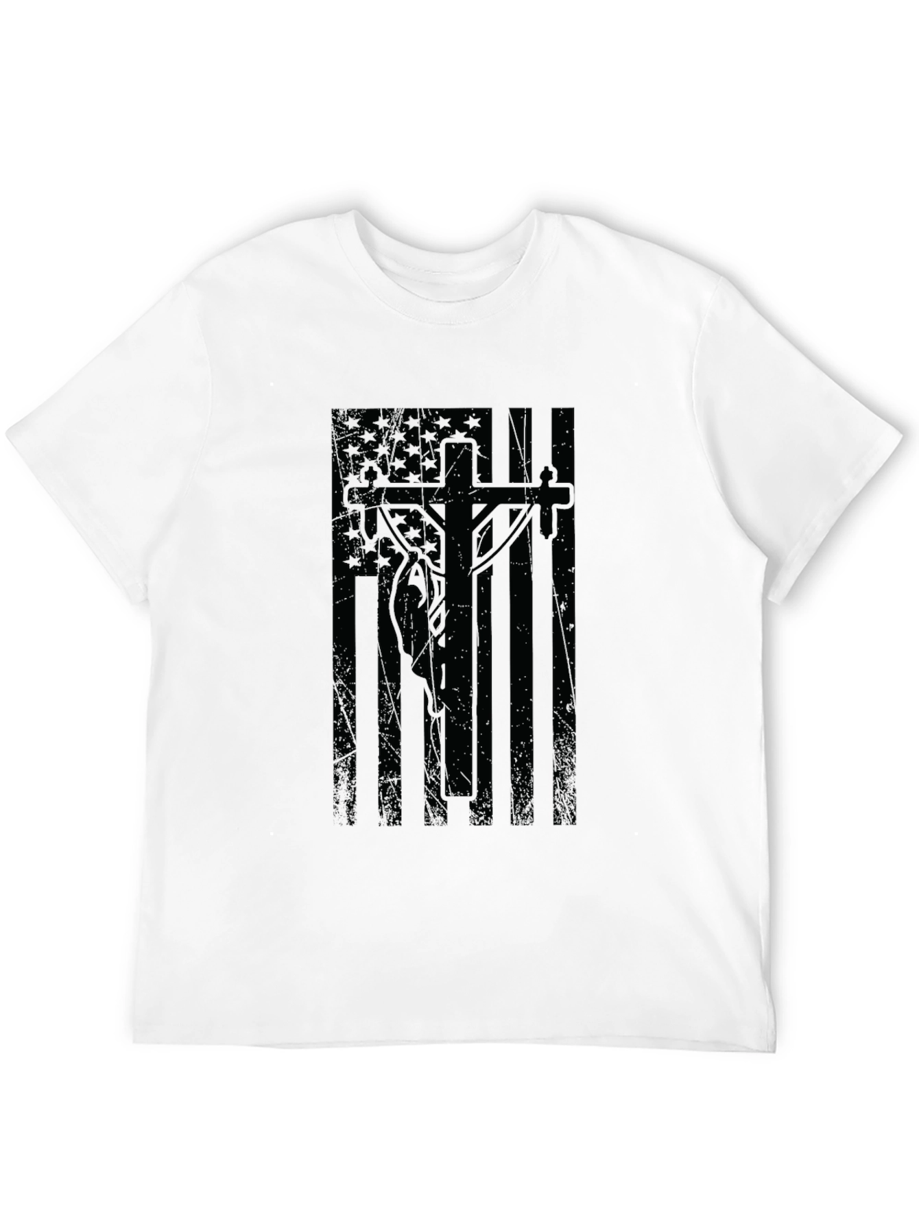 Black American Flag Lineman T-Shirt view 12