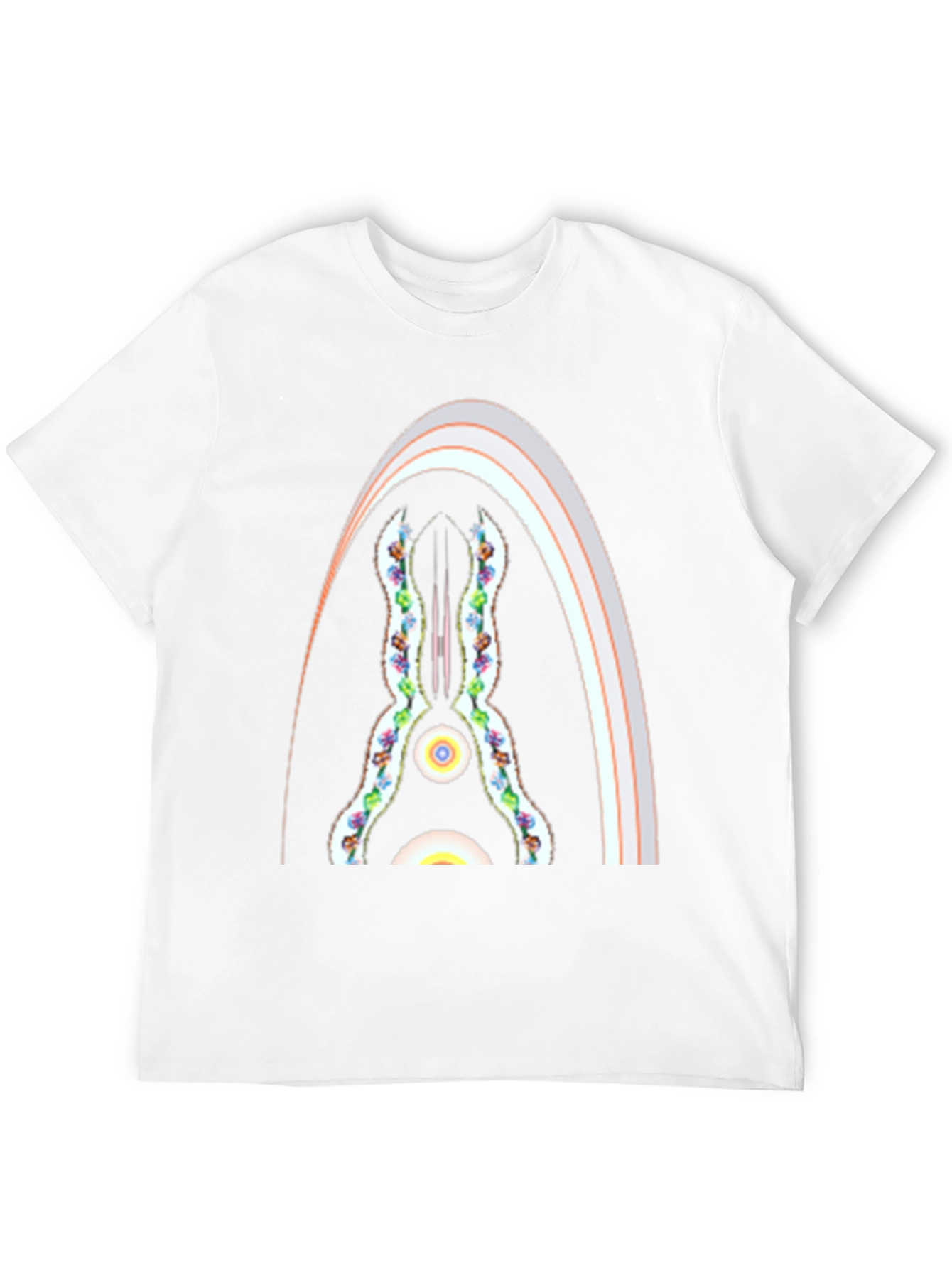 Black Abstract Archway Graphic Tee - Black Cotton Blend view 12