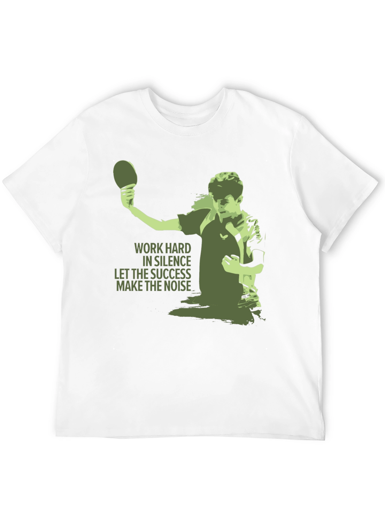 Black Table Tennis Graphic Tee - Work Hard T-Shirt view 12