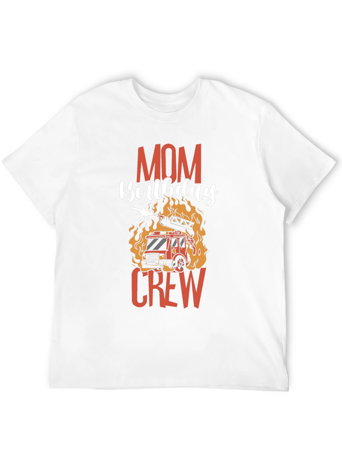Black Mom Birthday Firetruck Crew Graphic T-Shirt view 12