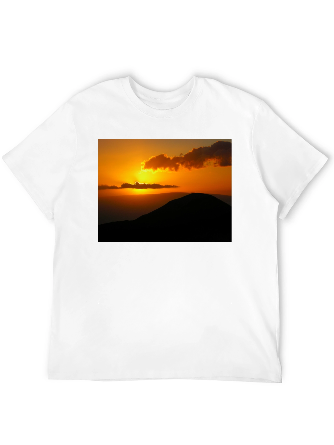 Black Sunset Mountain Graphic Tee - Black Cotton Blend view 12