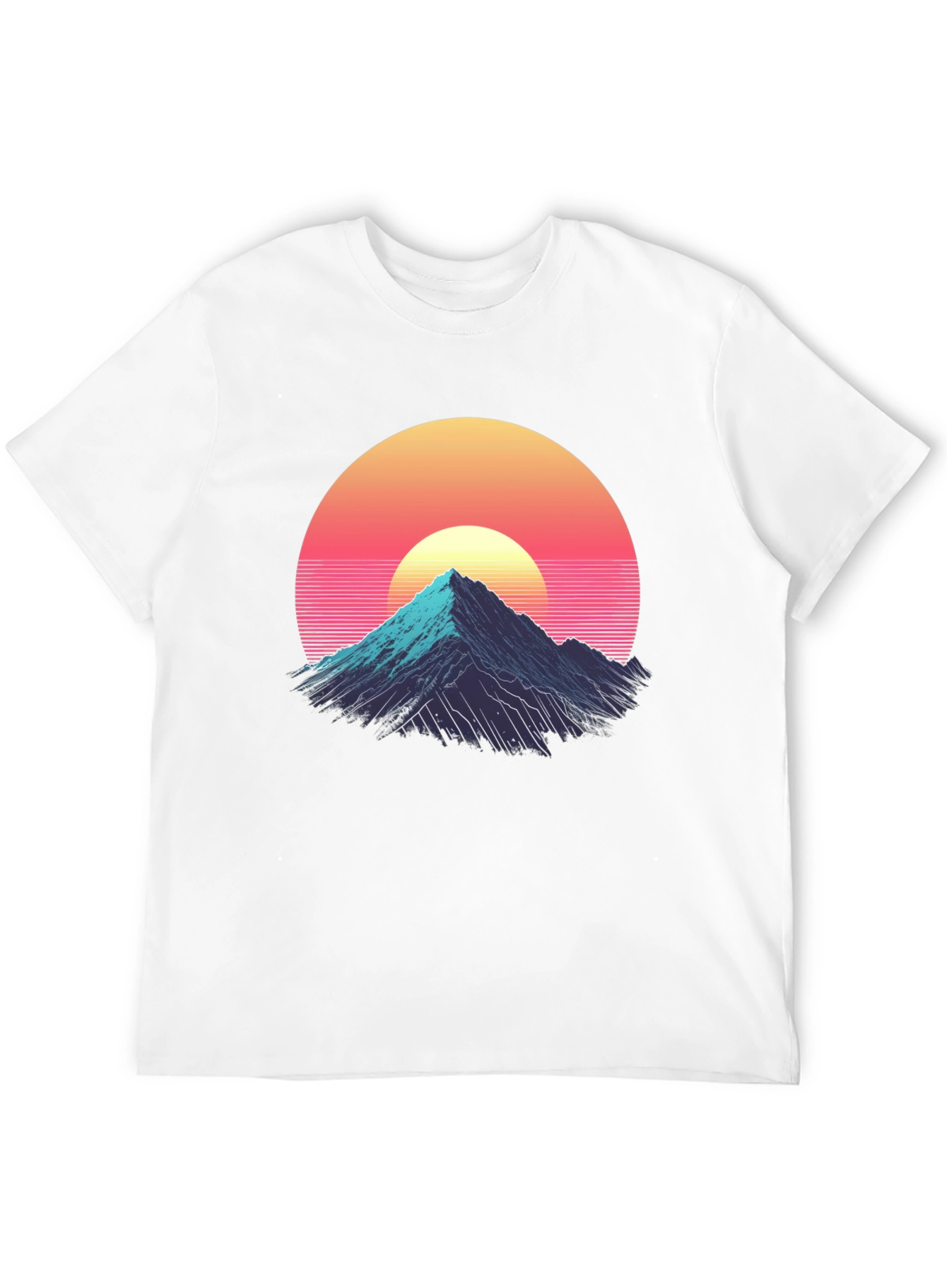 Black Retro Mountain Sunset Graphic Tee - Black view 12