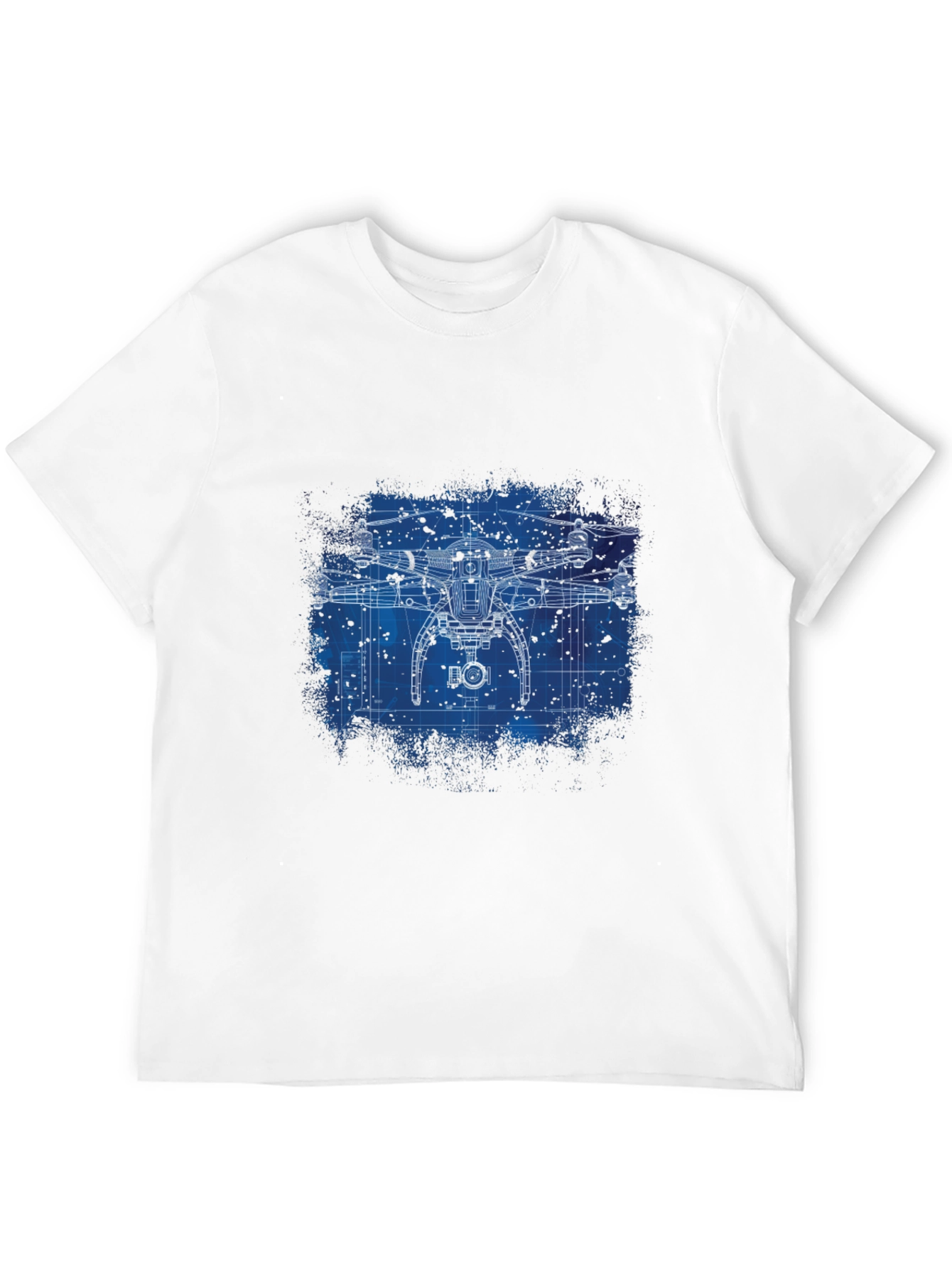Black Drone Blueprint Graphic T-Shirt view 12
