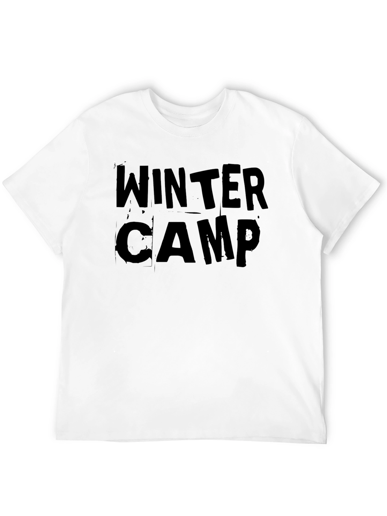 Black Winter Camp Graphic Tee - Black Cotton T-Shirt view 12