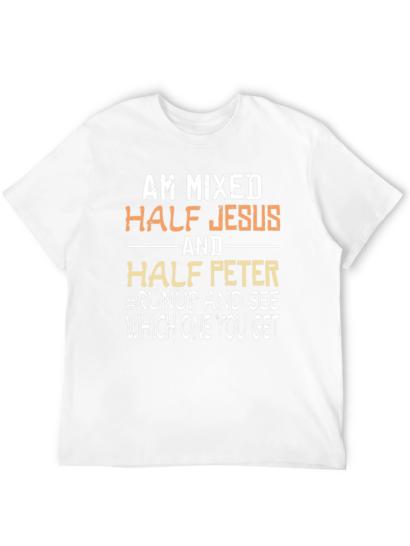 Black Am Mixed Half Jesus Half Peter T-Shirt view 12