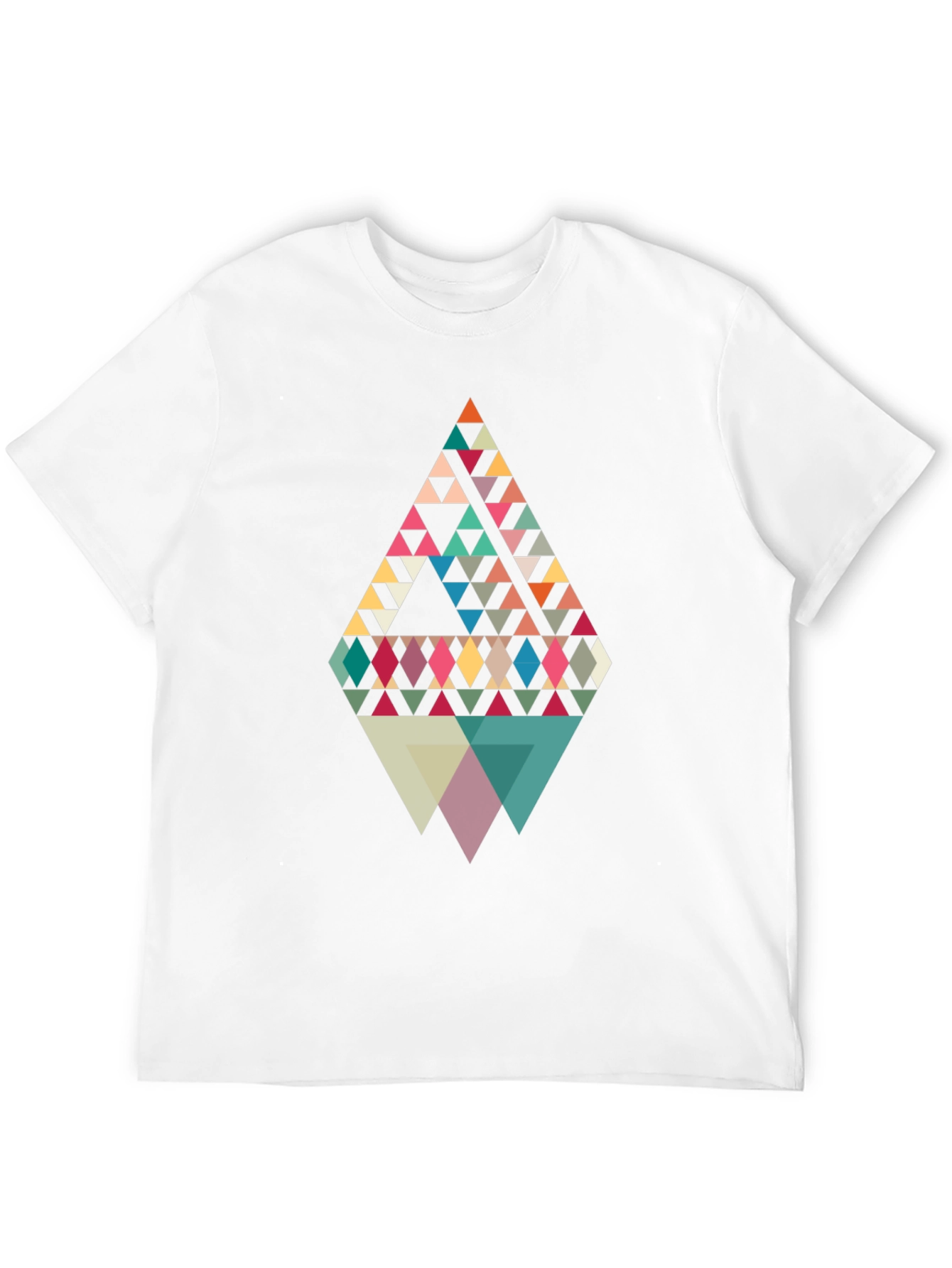 Black Geometric Triangle Pattern Graphic Tee view 12