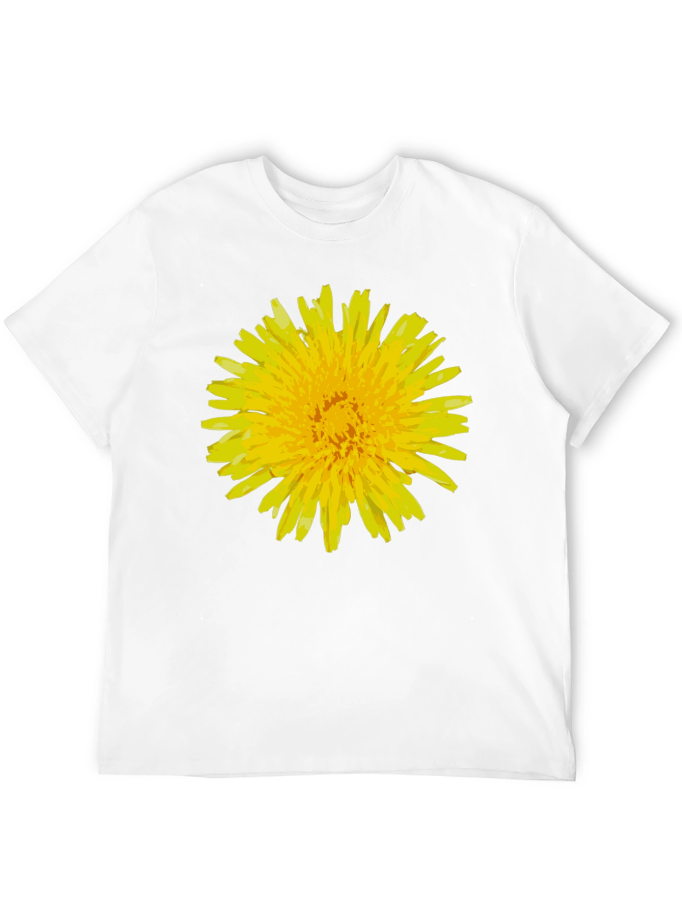 Black Dandelion Flower Graphic Tee - Black Cotton T-Shirt view 12