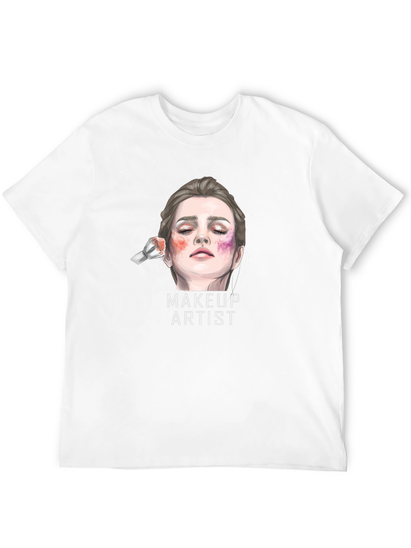 Black Makeup Artist Graphic Tee - Unisex Black Cotton T-Shirt view 12