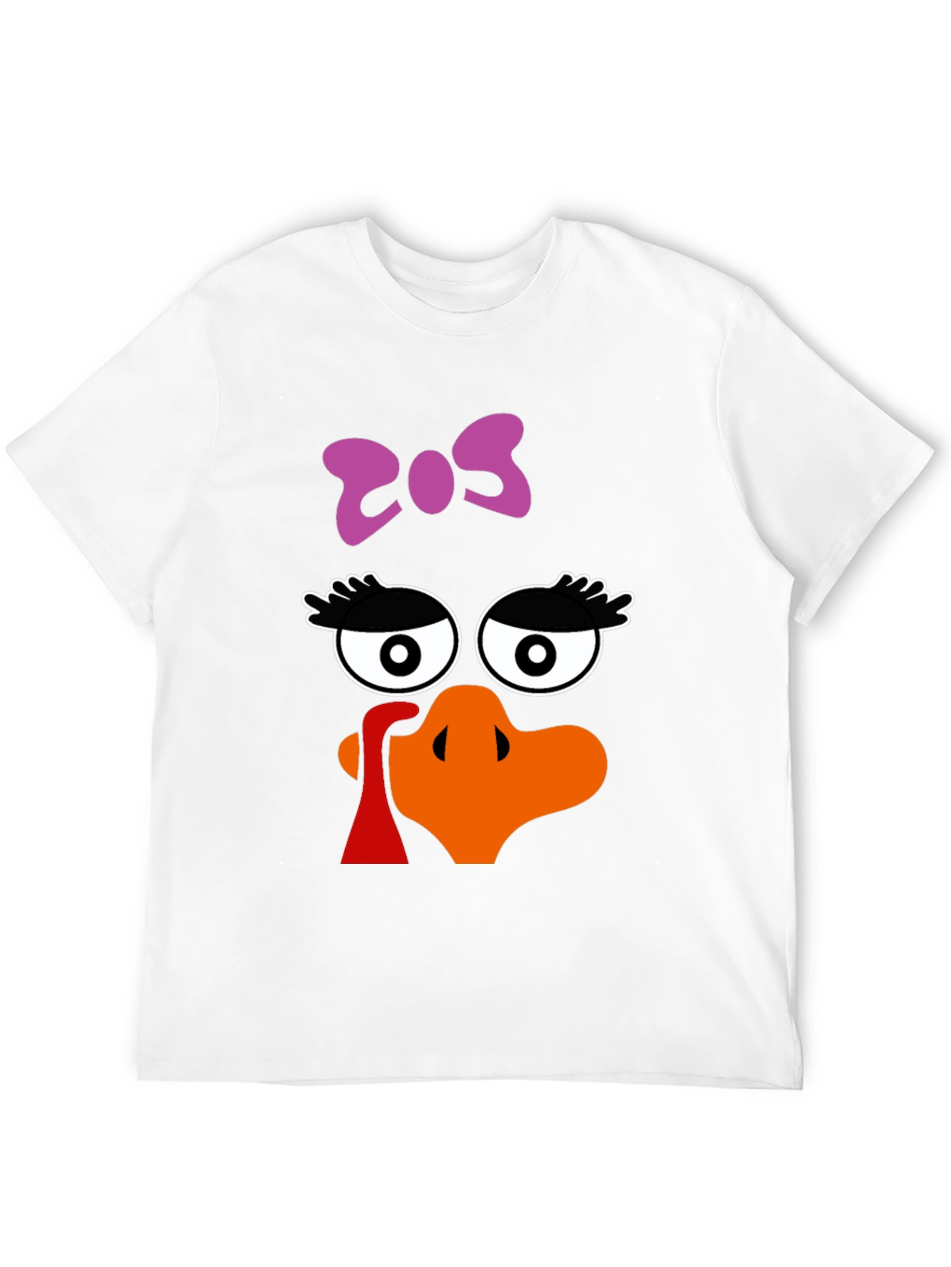 Thanksgiving Turkey Face Bow Black T-Shirt - 12