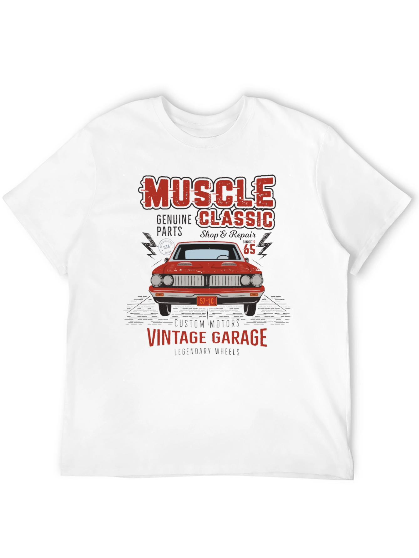 Black Muscle Classic Vintage Garage Graphic T-Shirt view 12