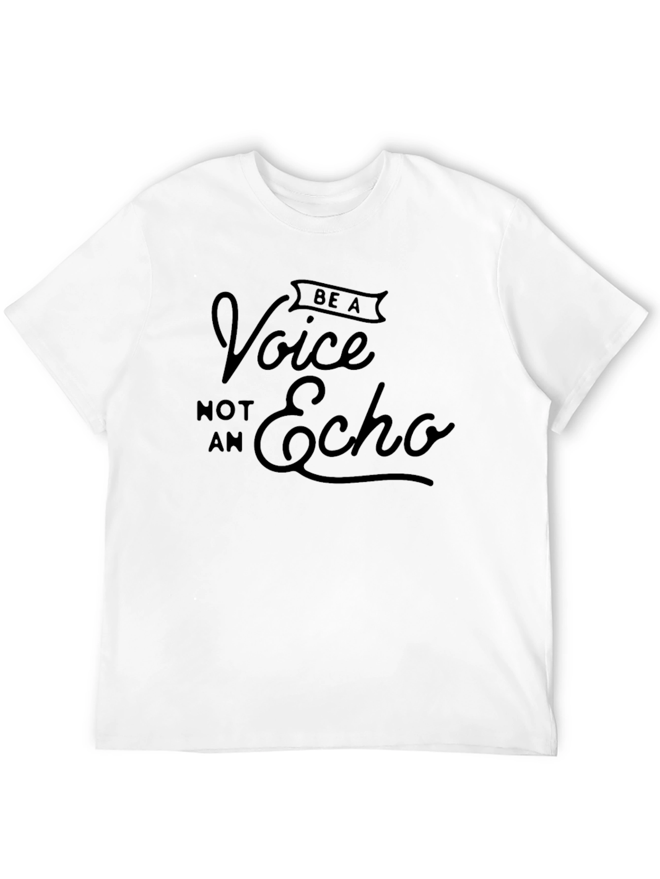 Black Be a Voice Not an Echo Graphic Tee view 12