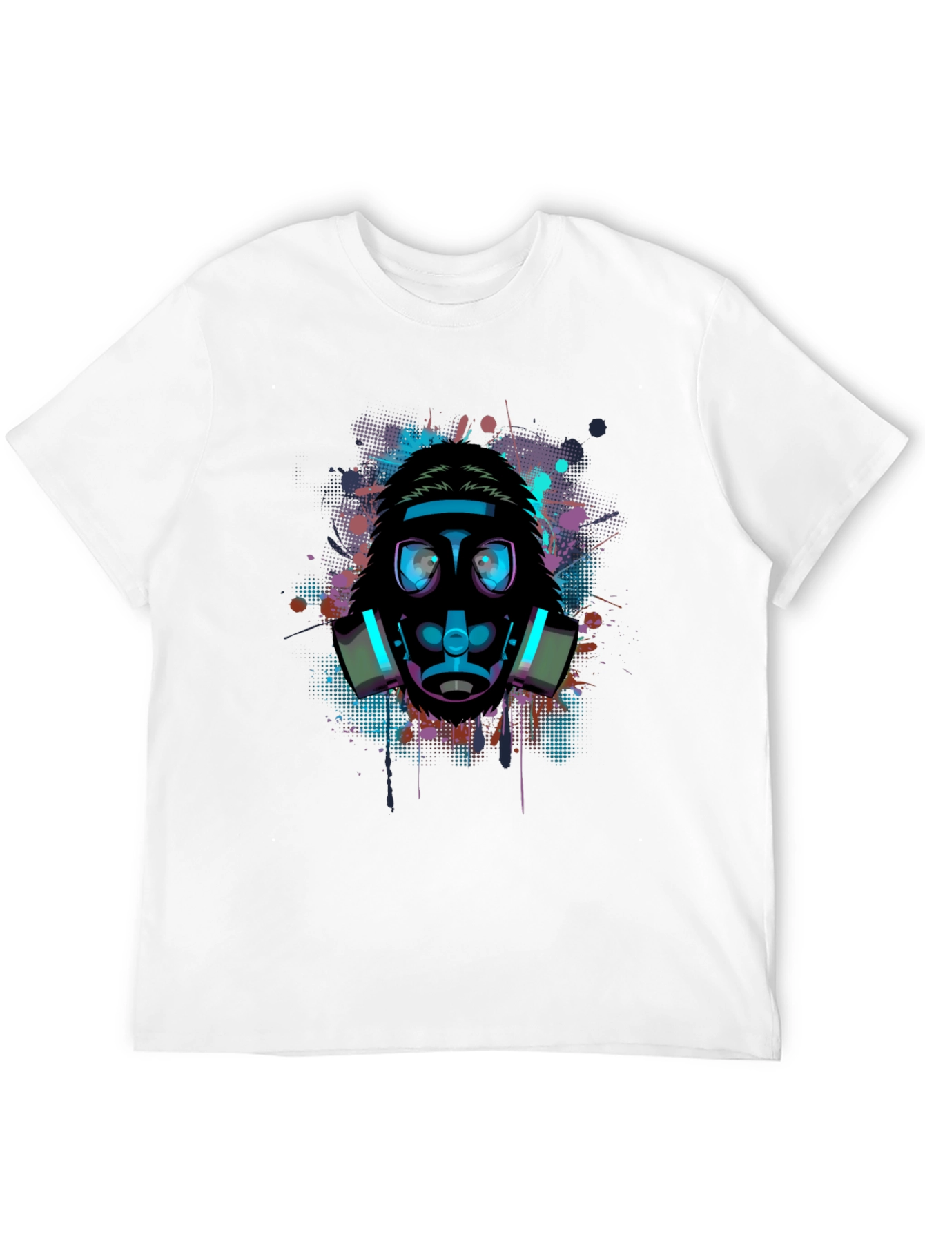 Black Graphic Gas Mask T-Shirt - Urban Style view 12