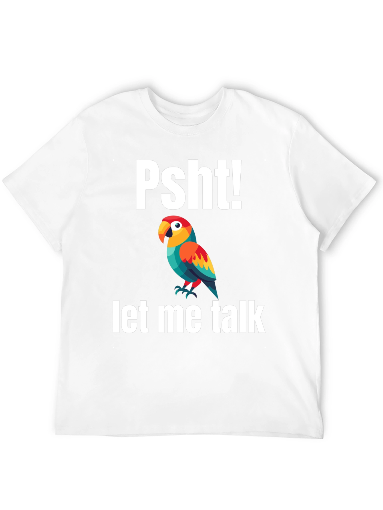 Black Psht! Let Me Talk Parrot T-Shirt view 12