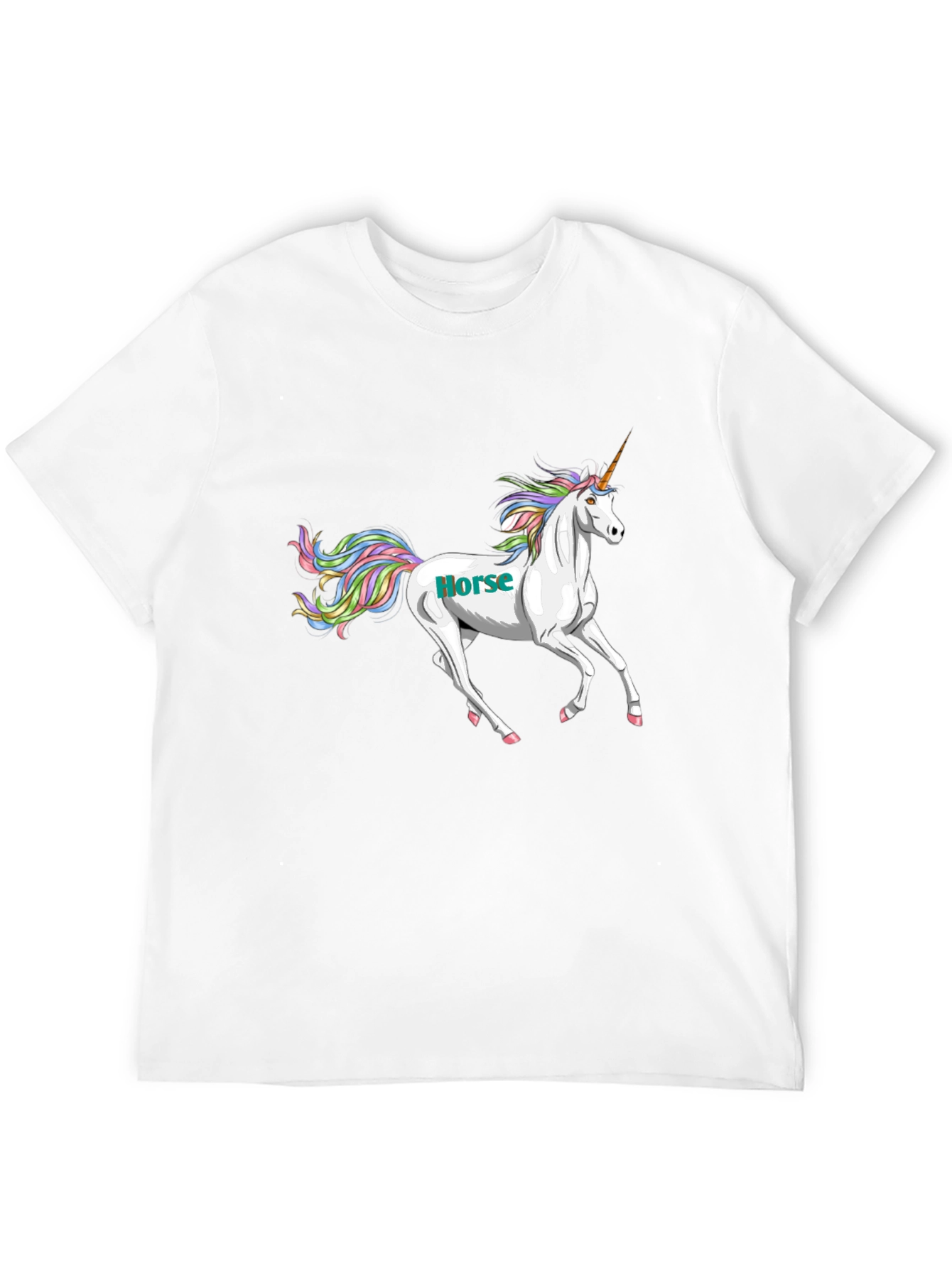 Black Unicorn Horse Graphic Tee - Black Cotton T-Shirt view 12