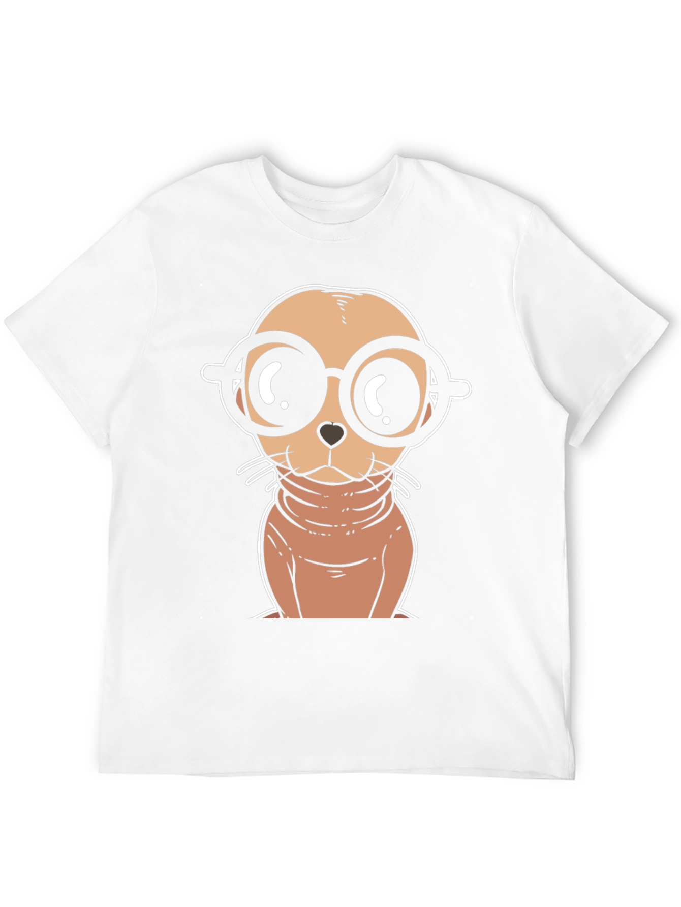 Black Cartoon Seal with Glasses T-Shirt view 12