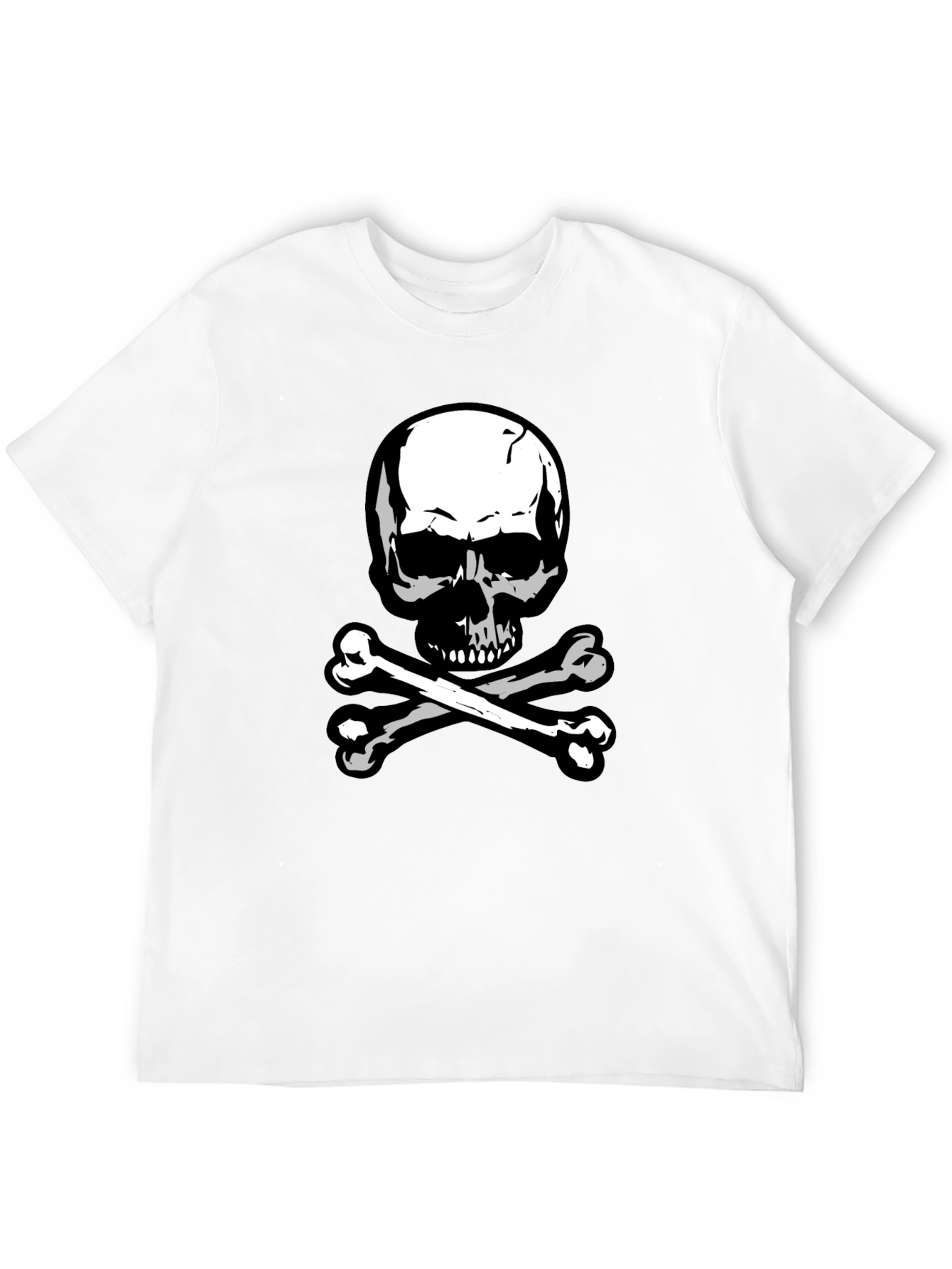Black Skull & Crossbones Graphic Tee - Black Cotton view 12