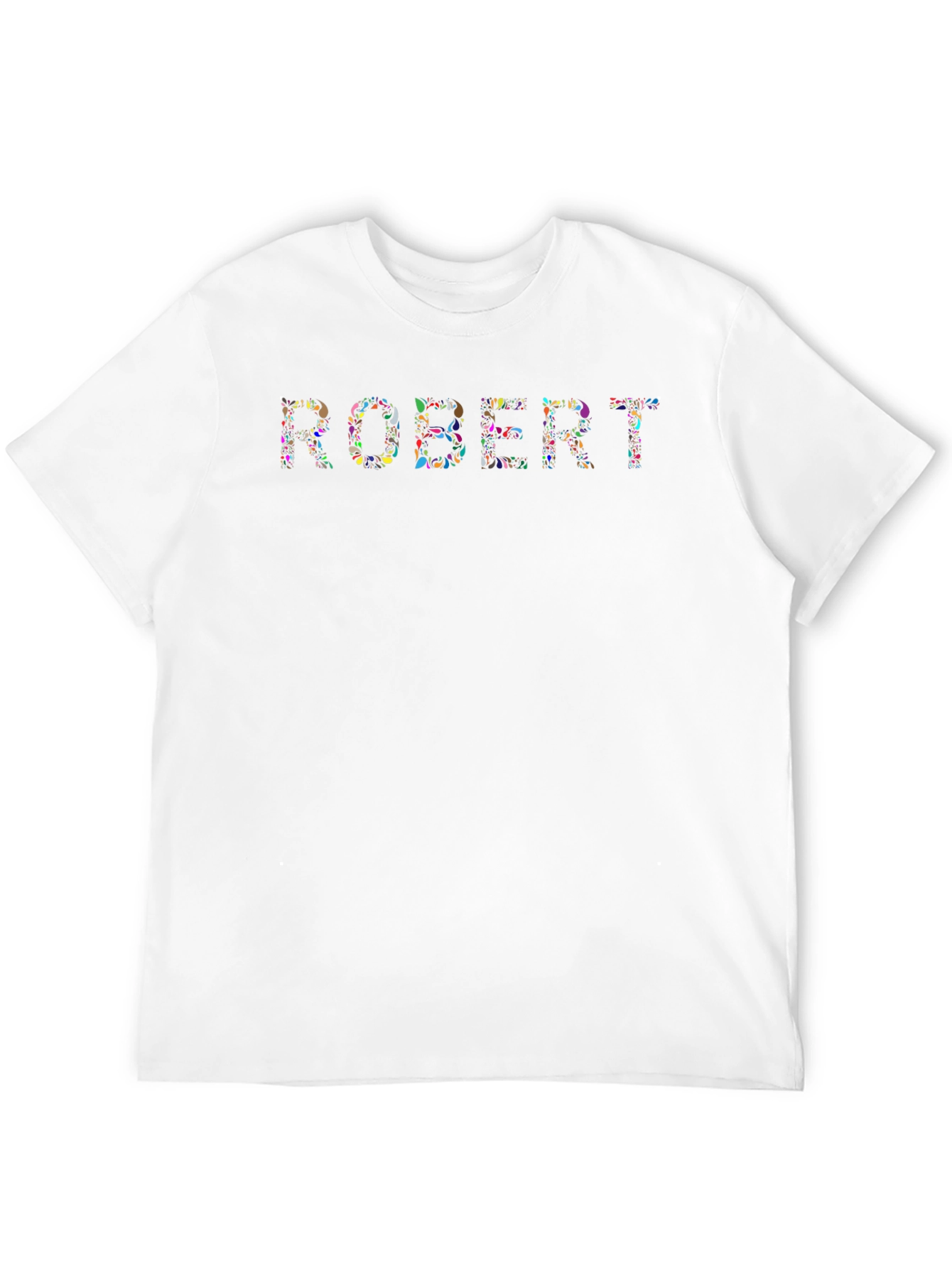 ROBERT Floral Name T-Shirt - Black - 12