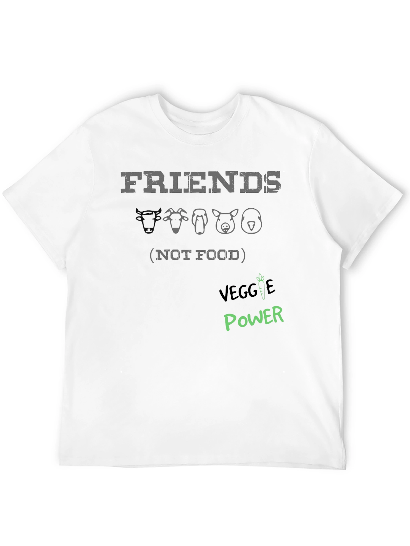Black Friends Not Food Vegan T-Shirt - Veggie Power Tee view 12