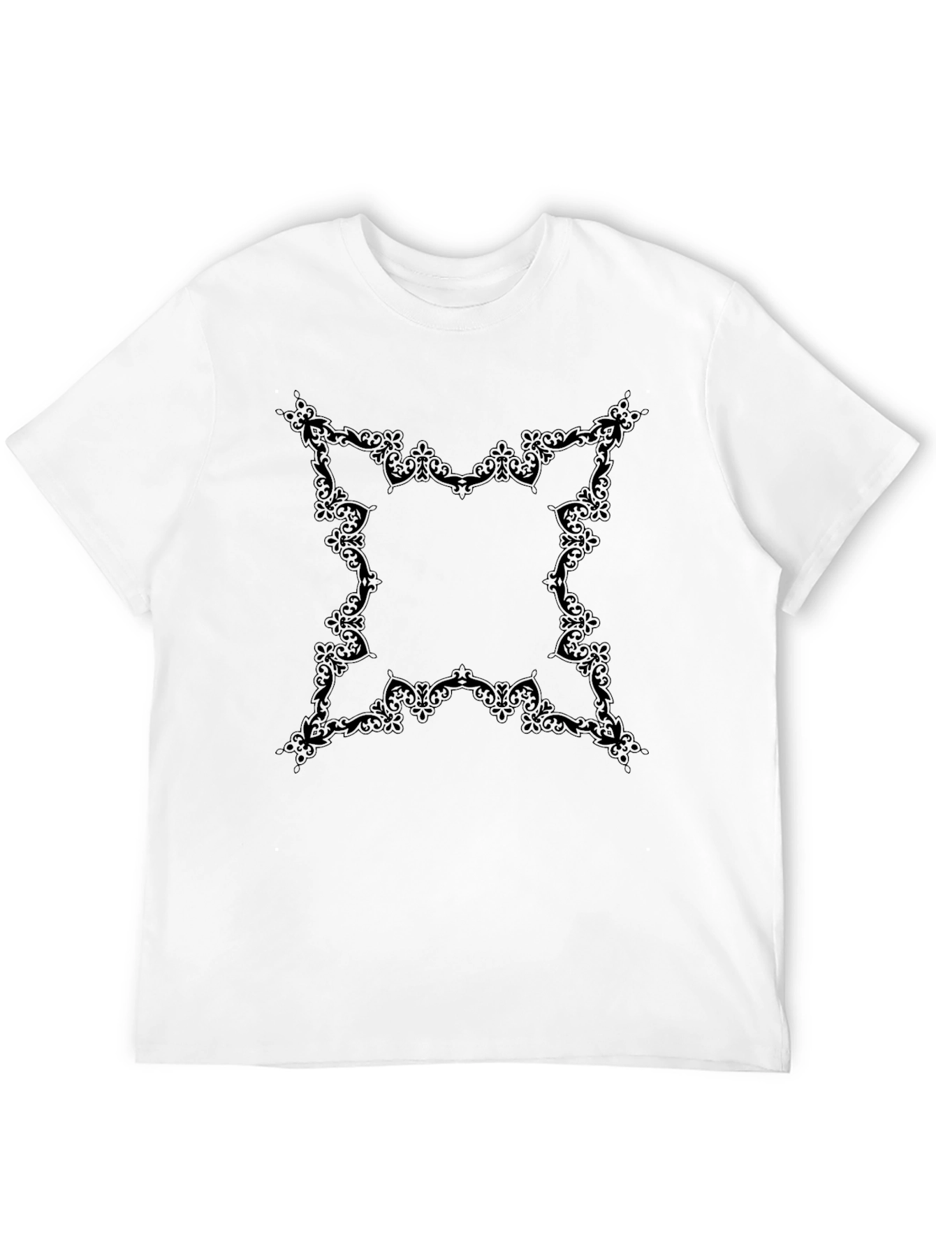 Black Ornate Graphic Black T-Shirt view 12