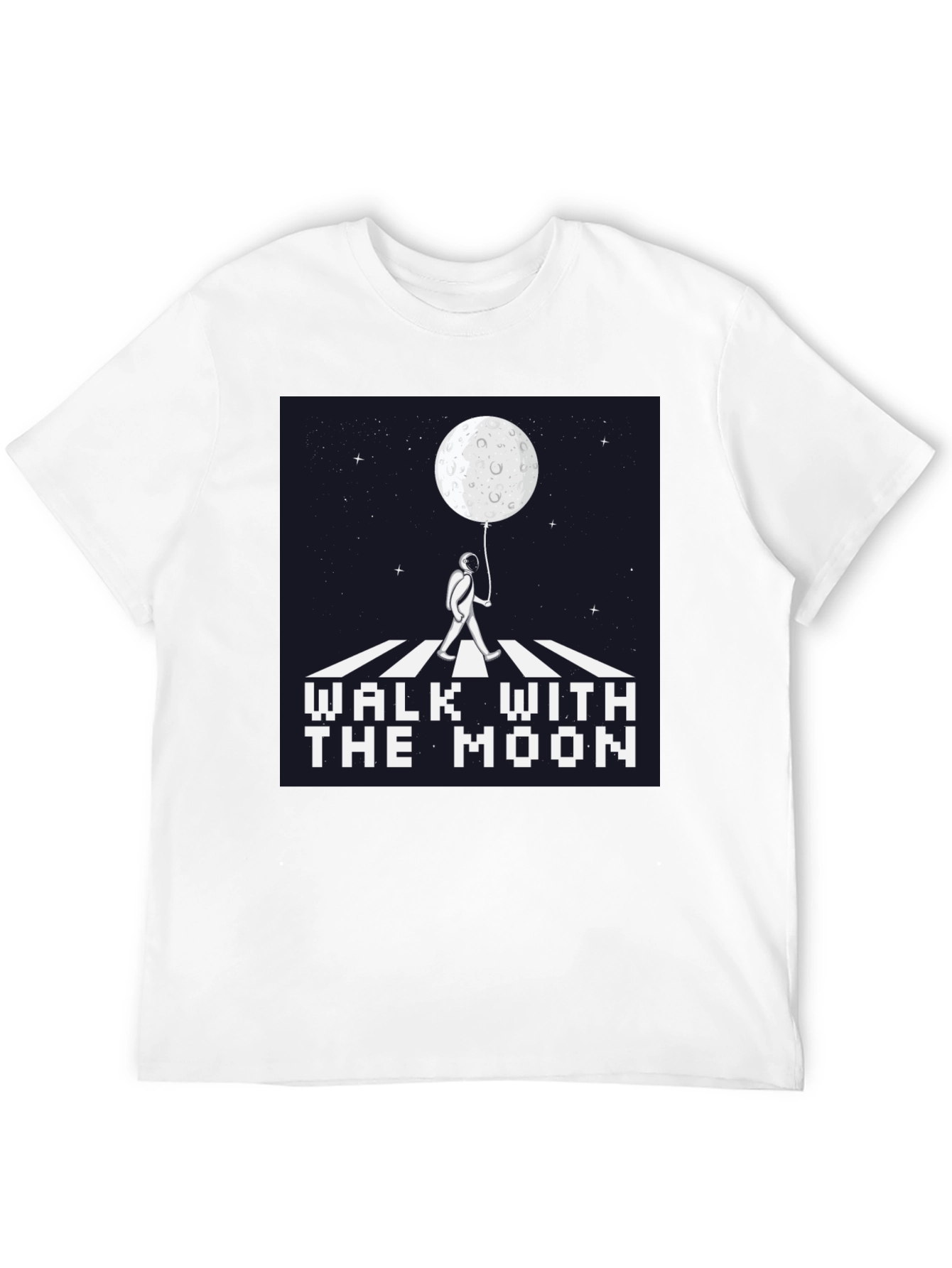 Black Walk With The Moon Graphic Tee - Black Cotton Shirt view 12