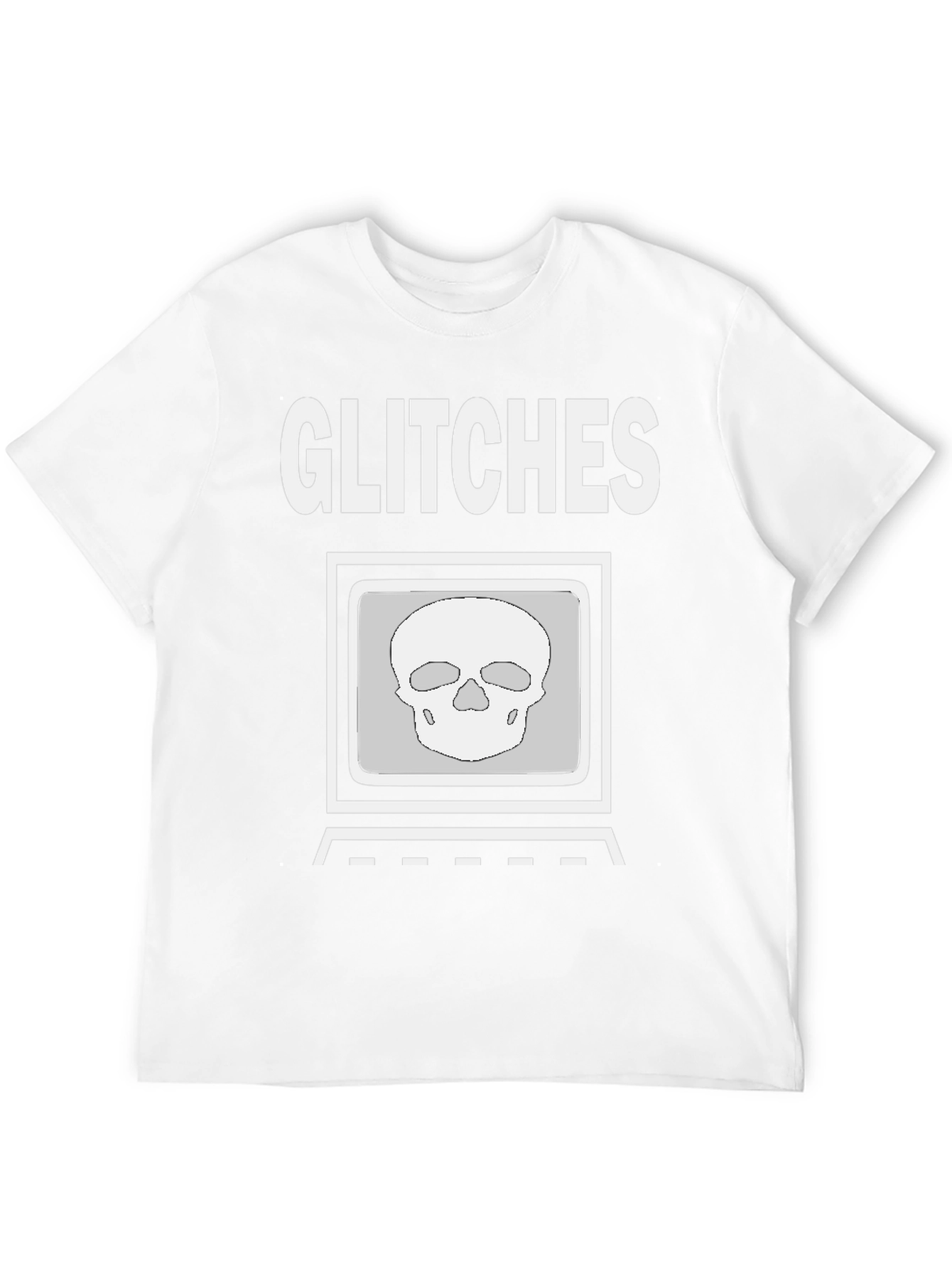 Black Glitch Skull Graphic Tee - Modern Streetwear Shirt view 12