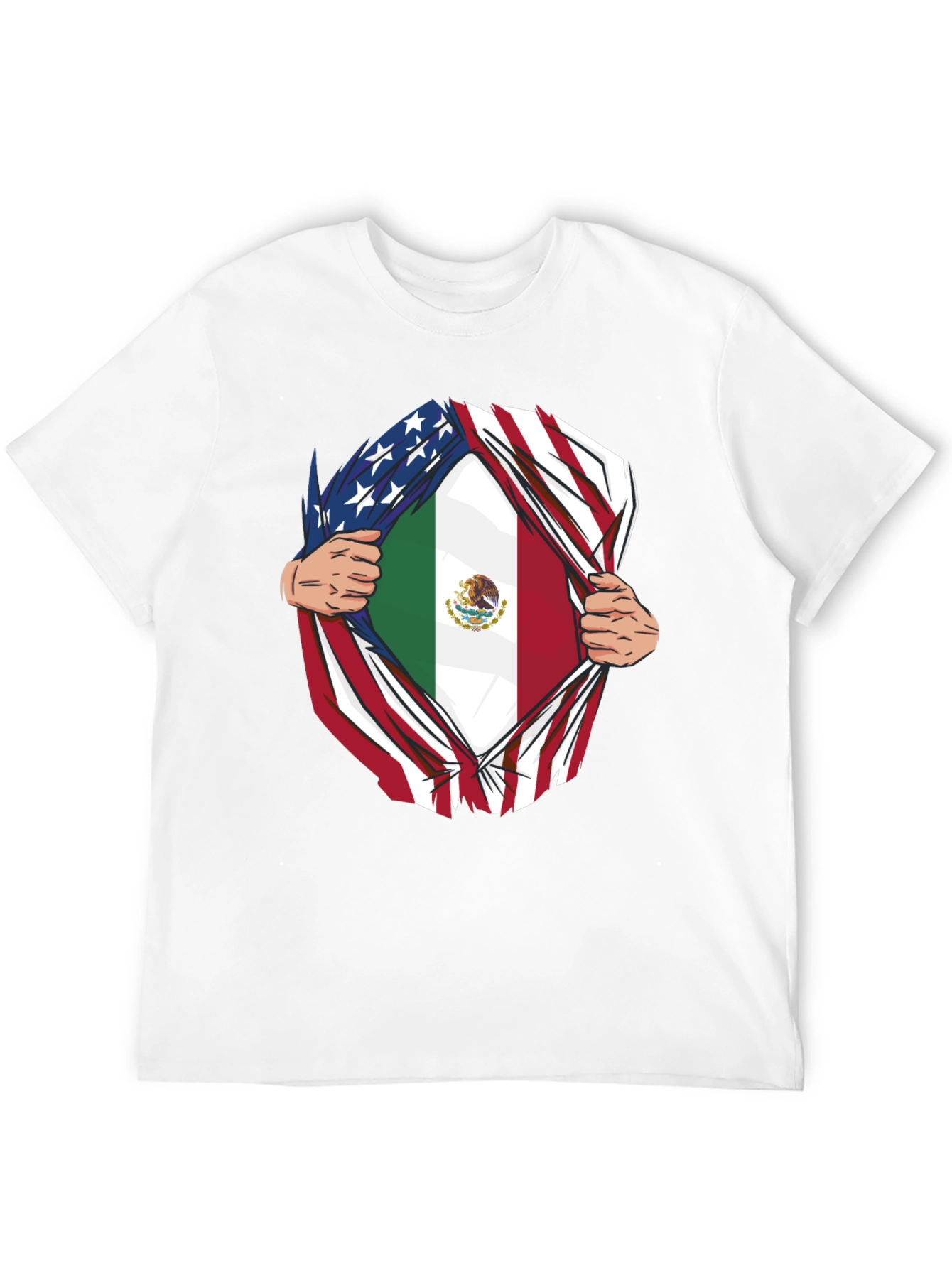 Black USA and Mexico Flag T-Shirt view 12