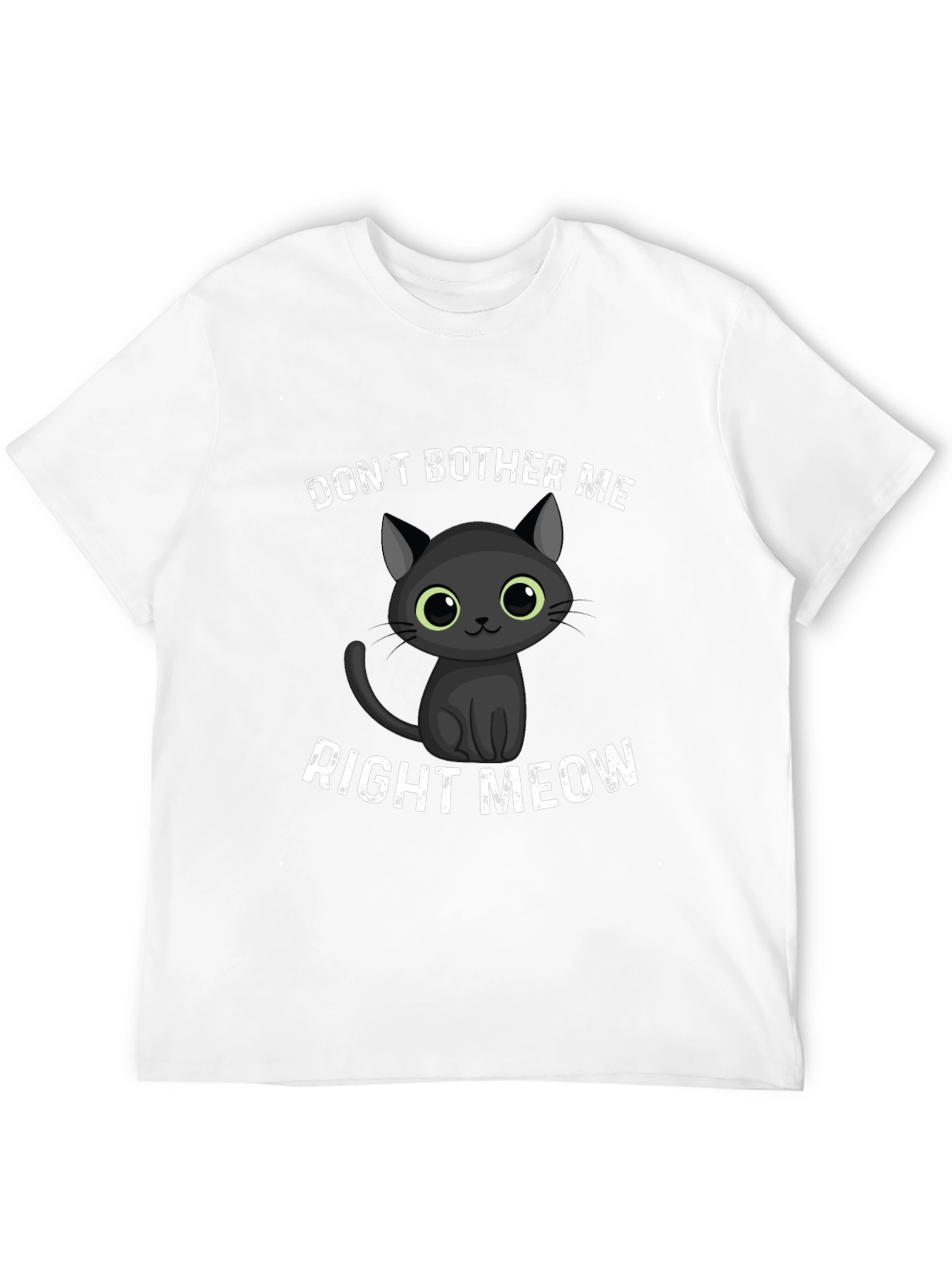 Black Don't Bother Me Right Meow Black T-Shirt view 12