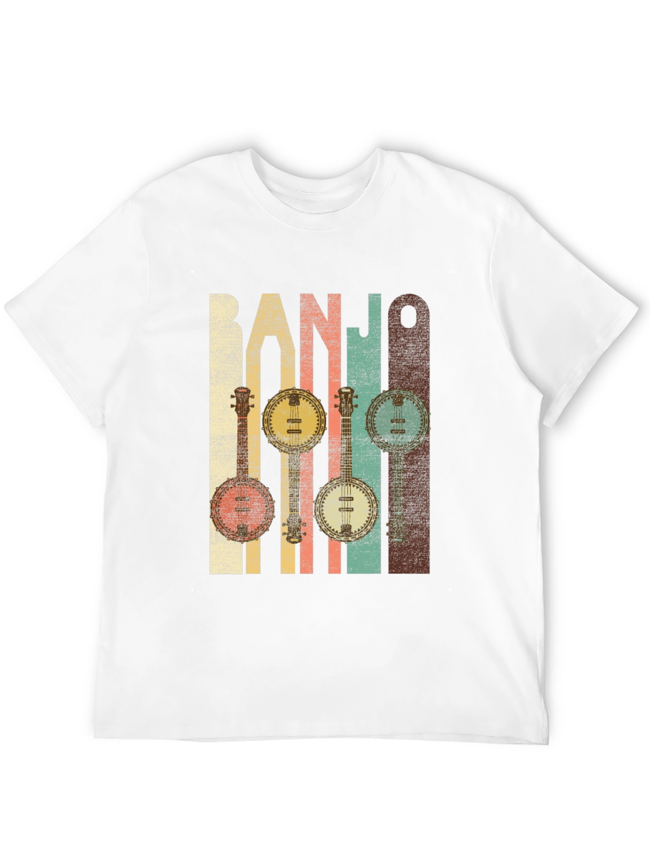 Black Vintage Banjo Music T-Shirt for Musicians view 12