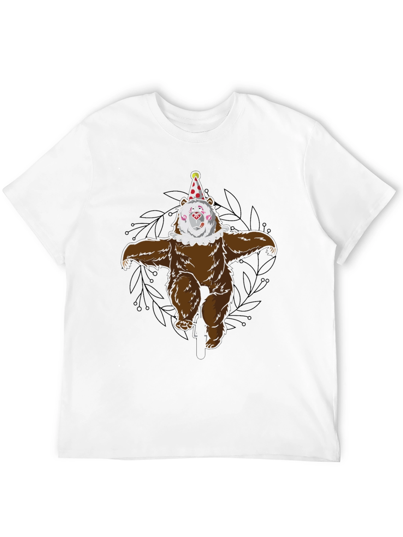 Black Clown Bear on Unicycle Graphic Tee - Mens Black T-Shirt view 12