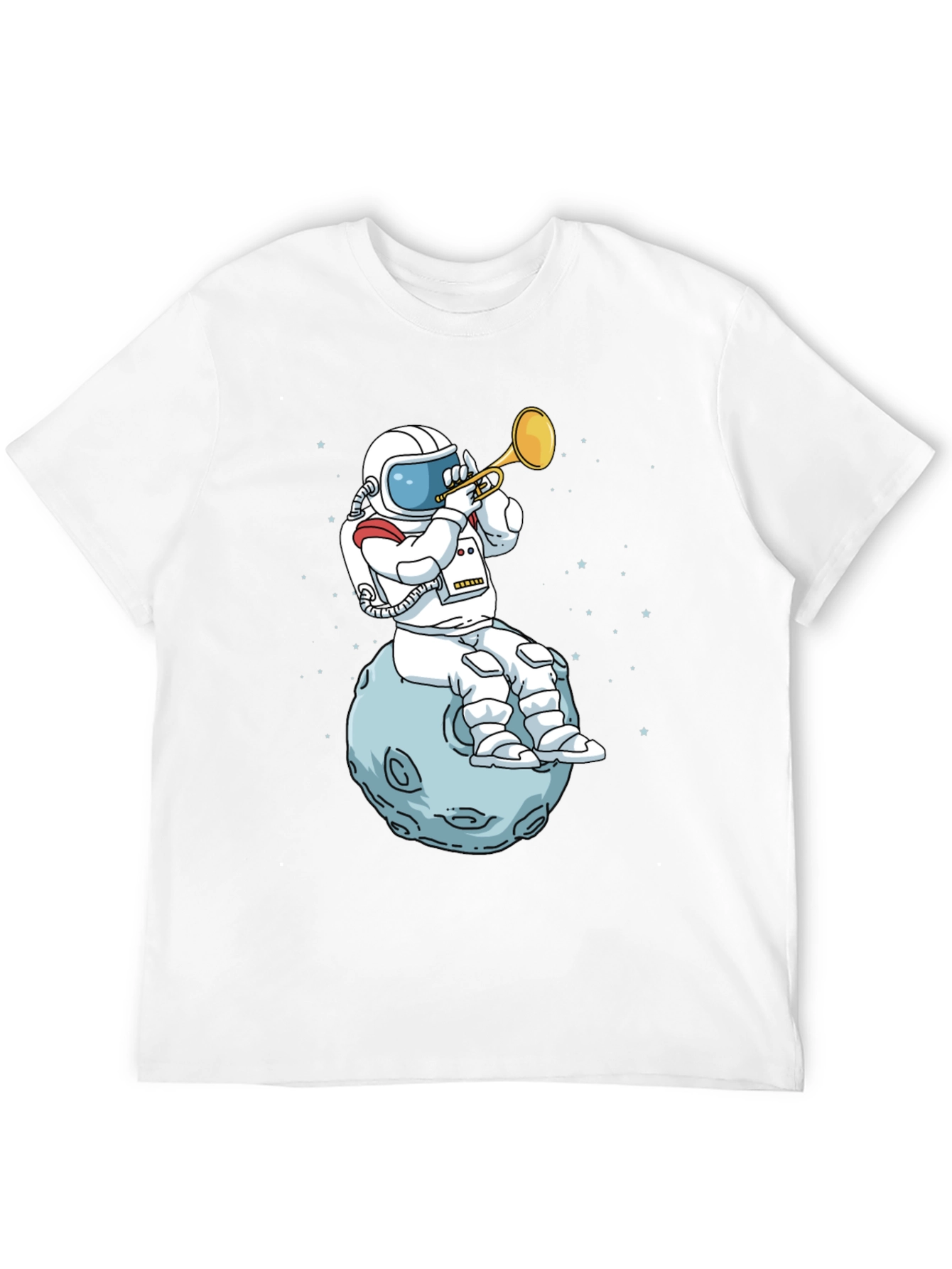 Black Astronaut Moon Trumpet Graphic Tee view 12