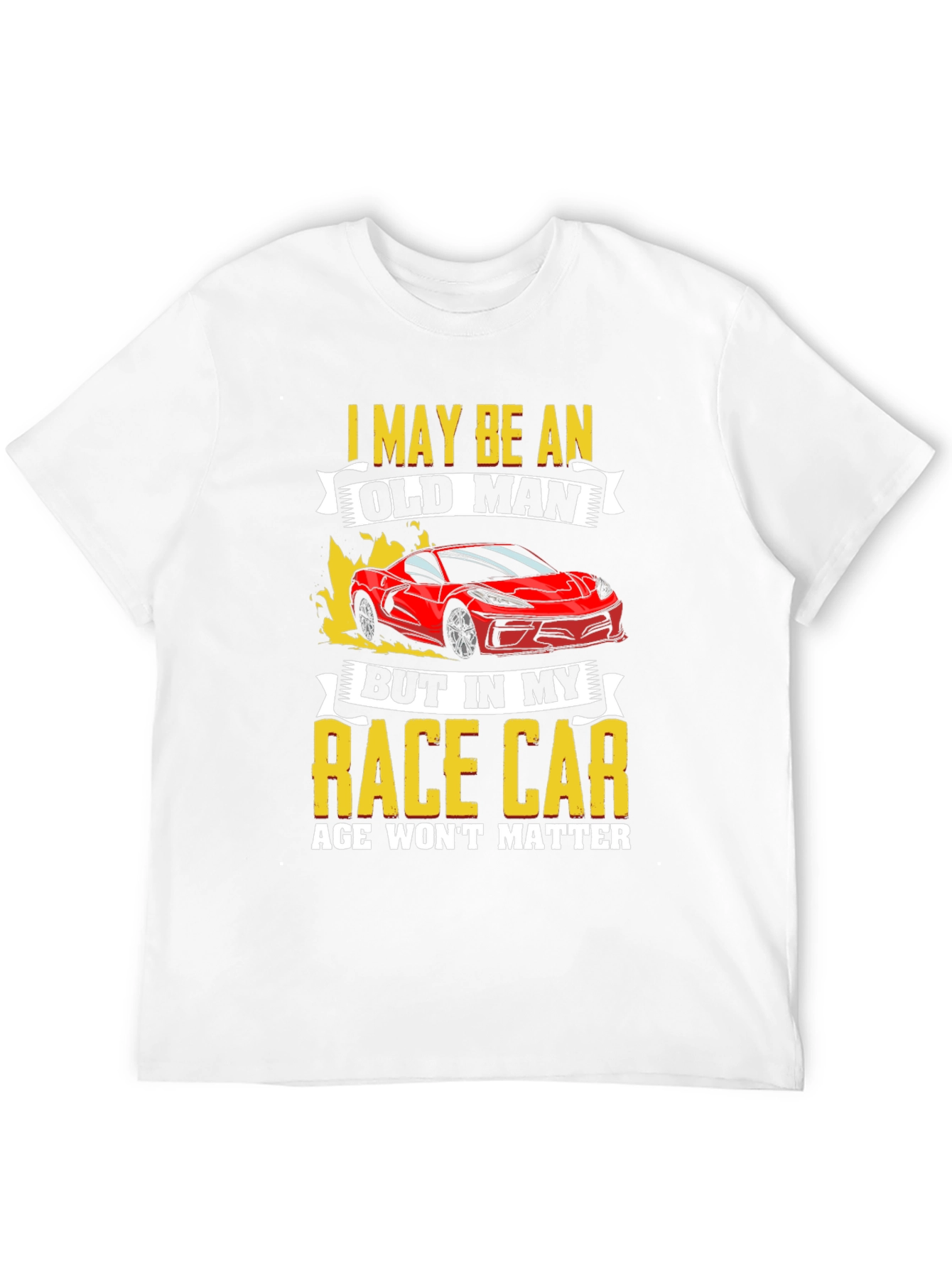 Black Old Man Race Car T-Shirt: Age Won't Matter view 12