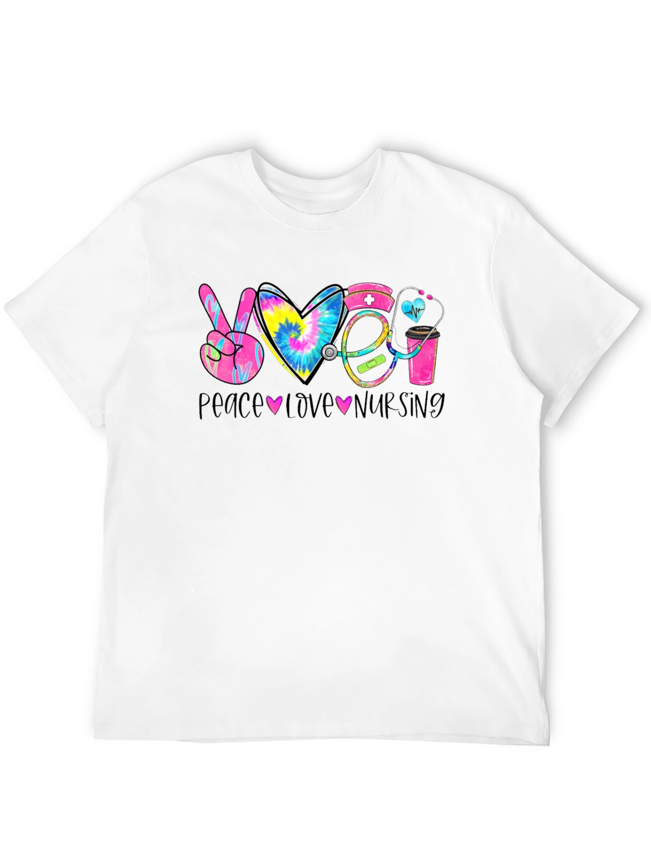 Black Peace Love Nursing T-Shirt - Nurse Appreciation Gift view 12