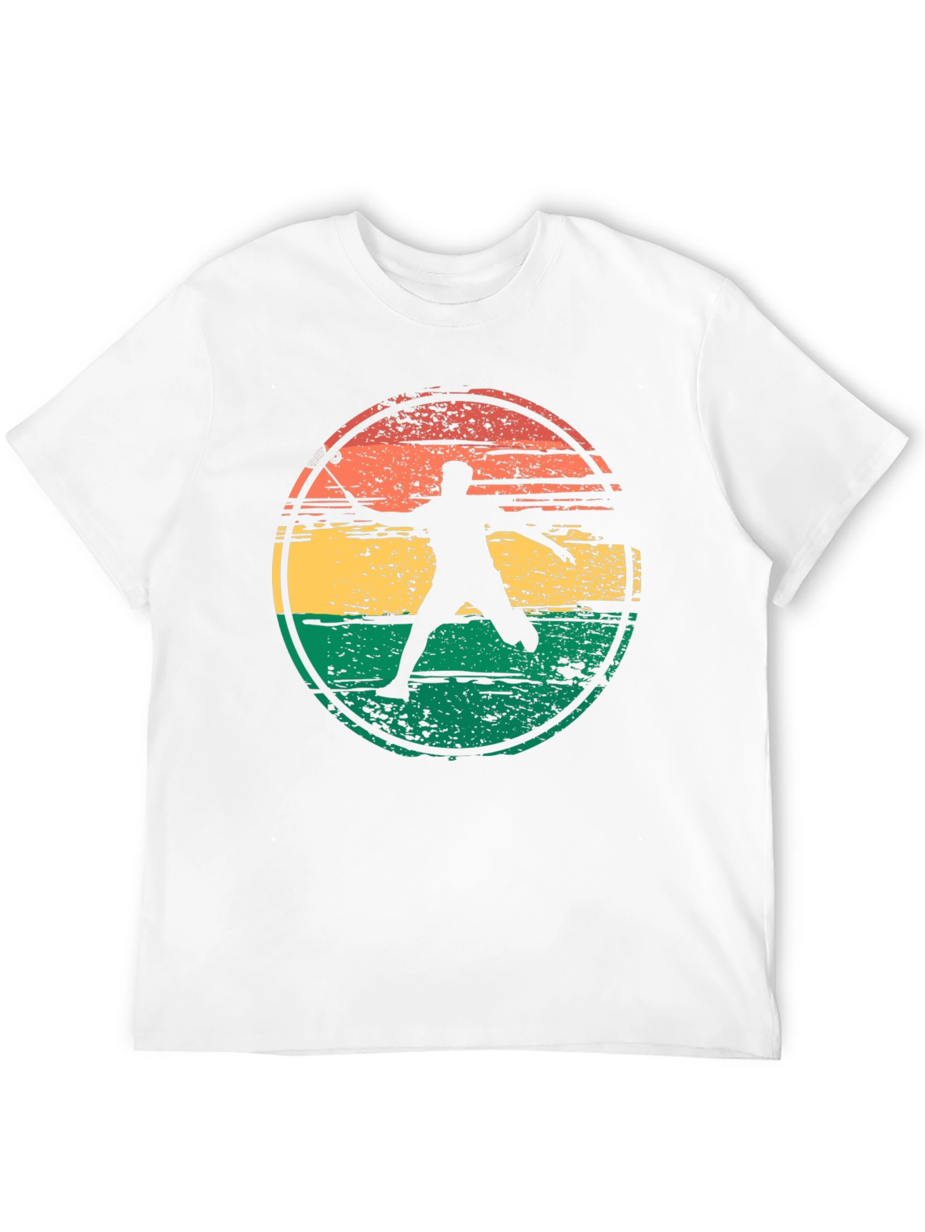 Black Badminton Player Retro Graphic T-Shirt view 12