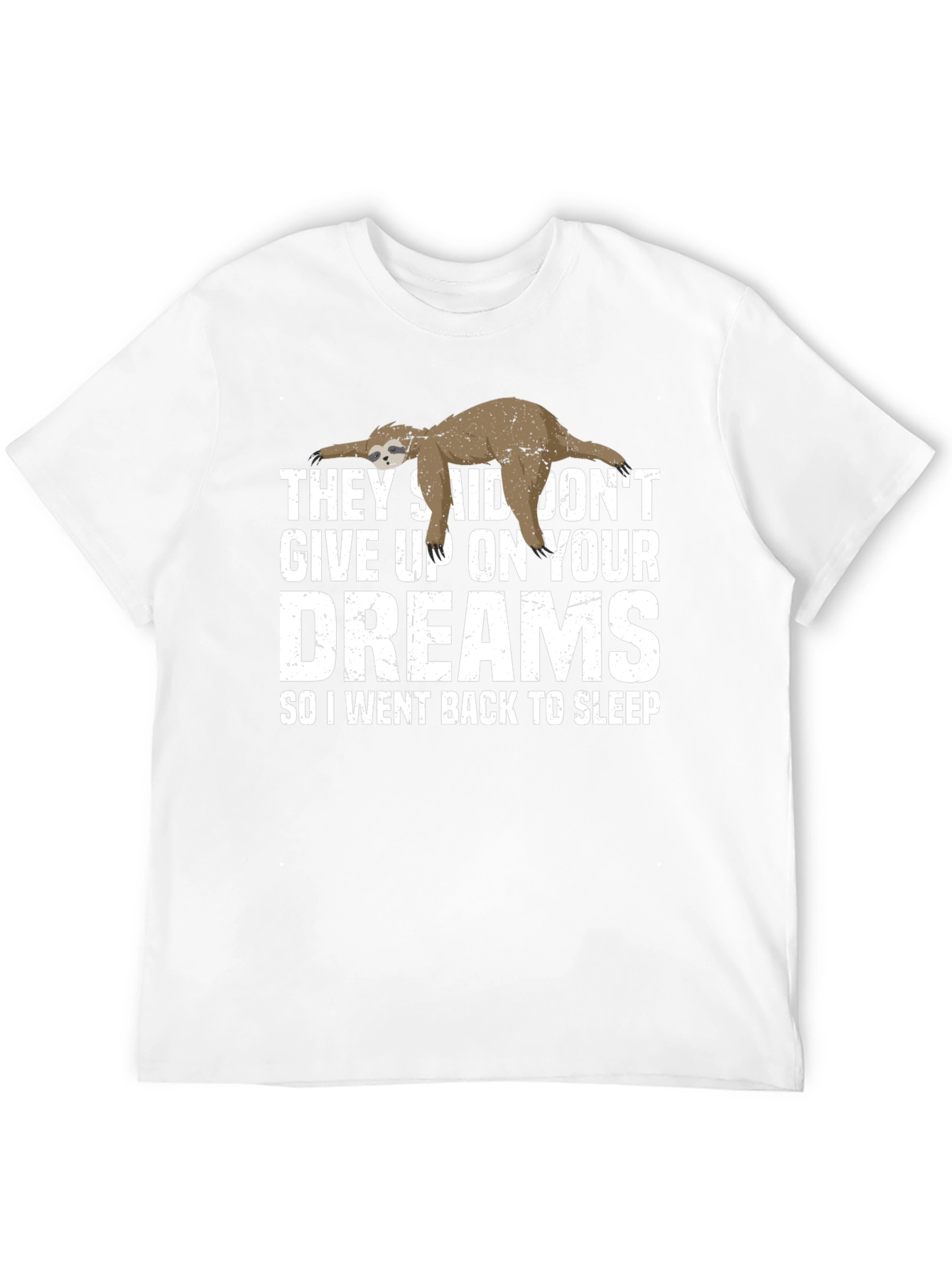 Black Funny Sloth Dreams T-Shirt - Soft Cotton Tee view 12